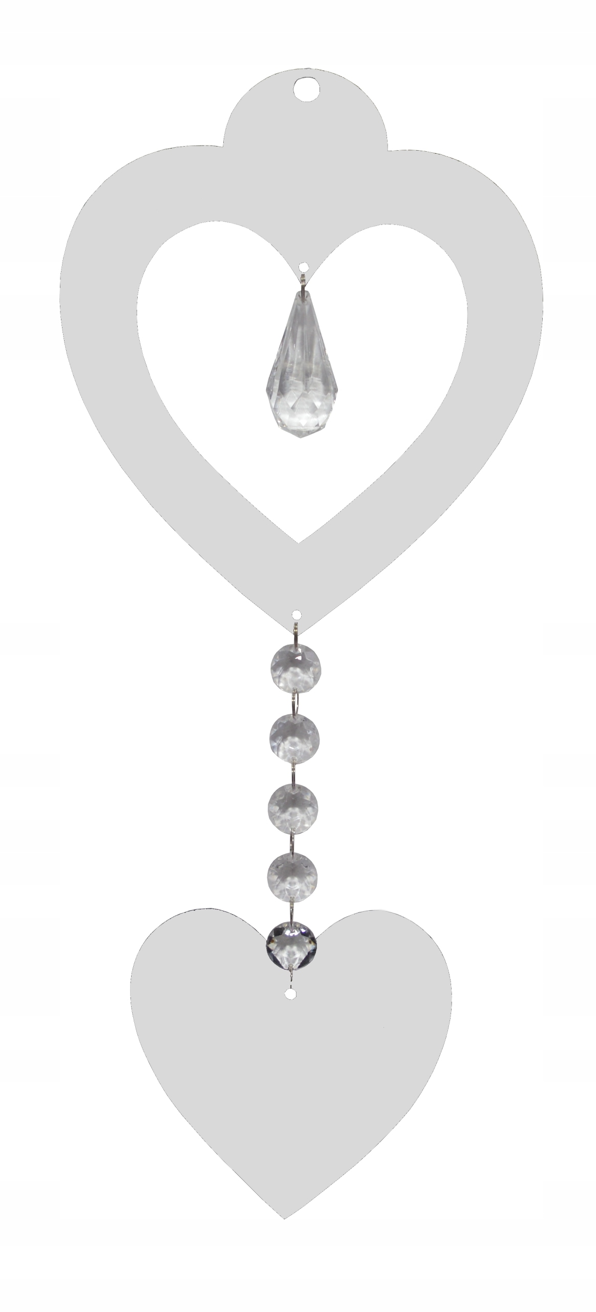 Z16b Zawieszka ozdoba ażur serce kryształ błękit