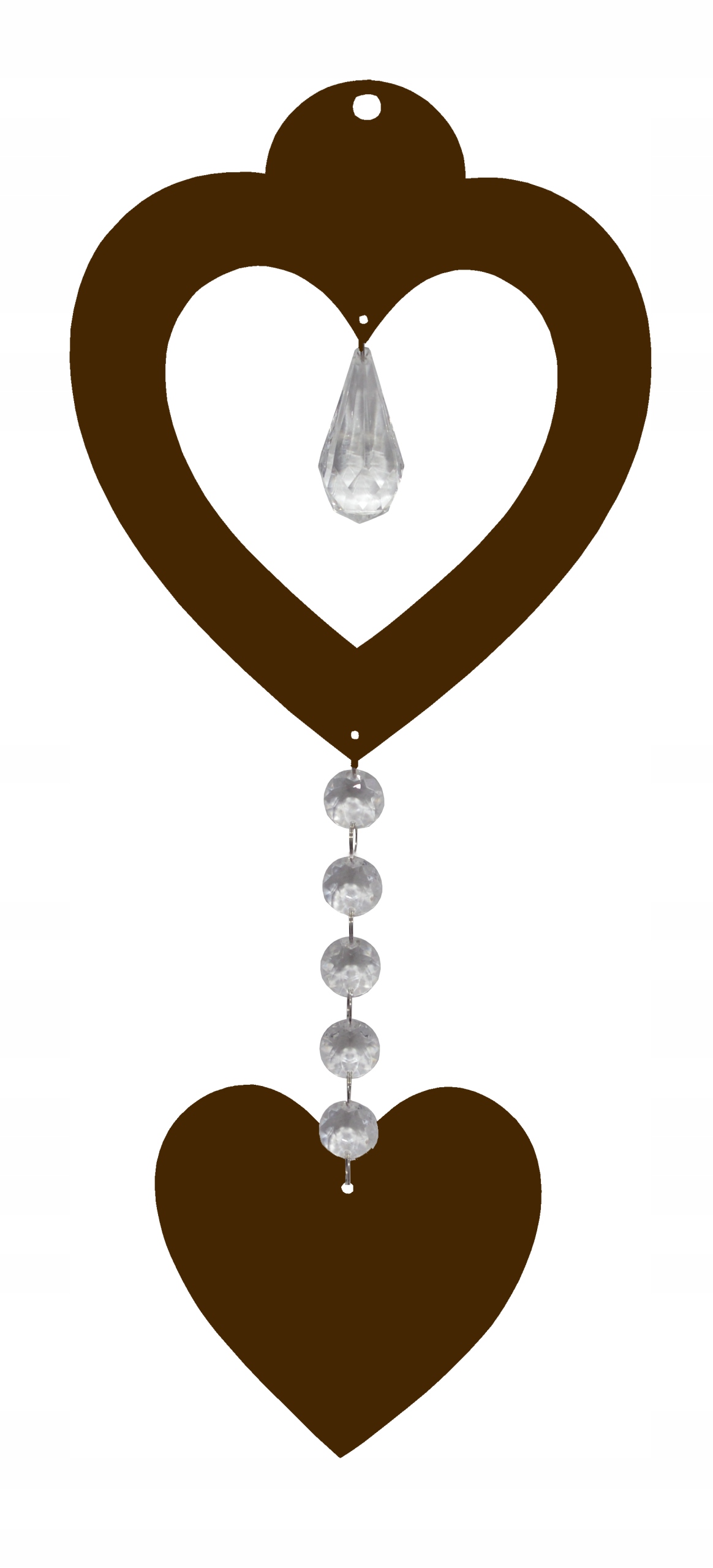 Z16b Zawieszka ozdoba ażur serce kryształ błękit