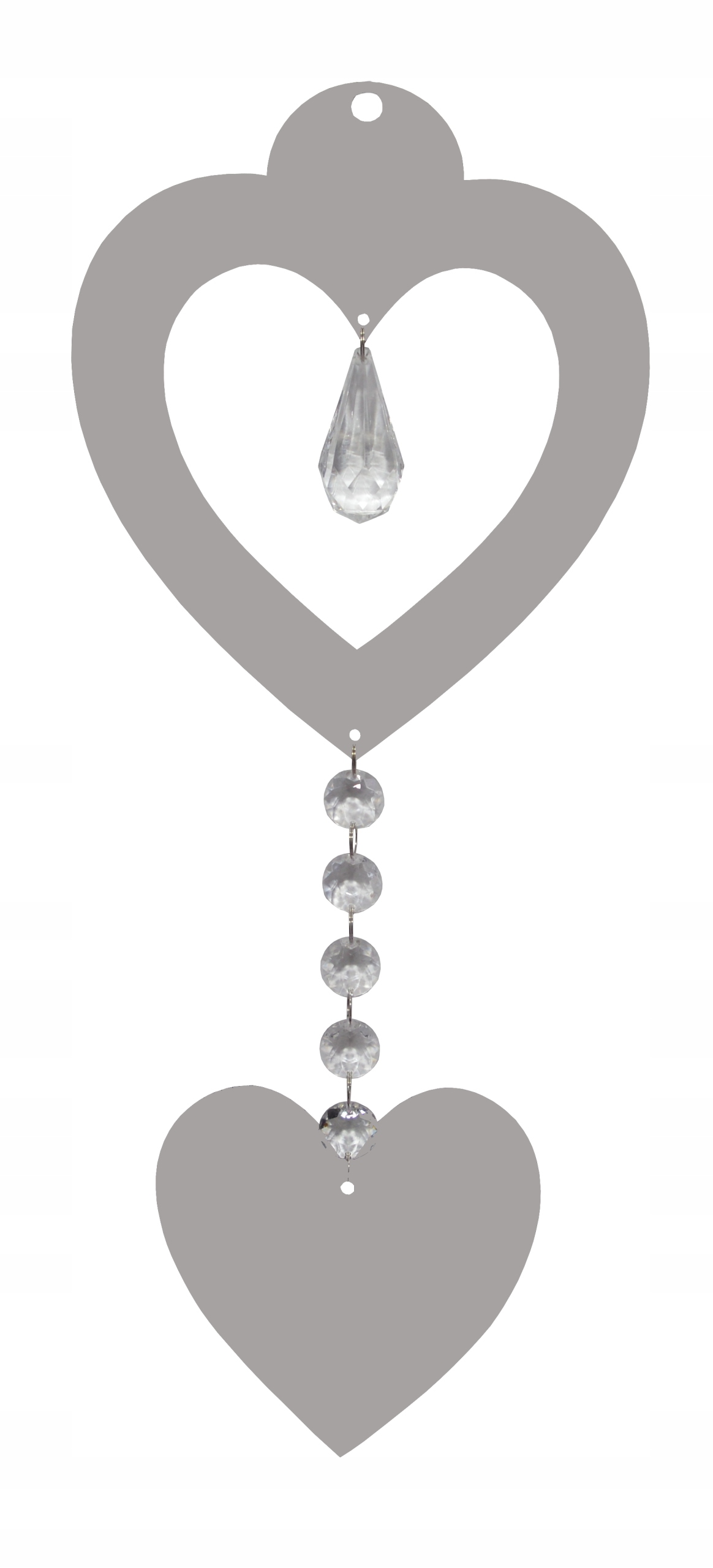 Z16b Zawieszka ozdoba ażur serce kryształ zielony