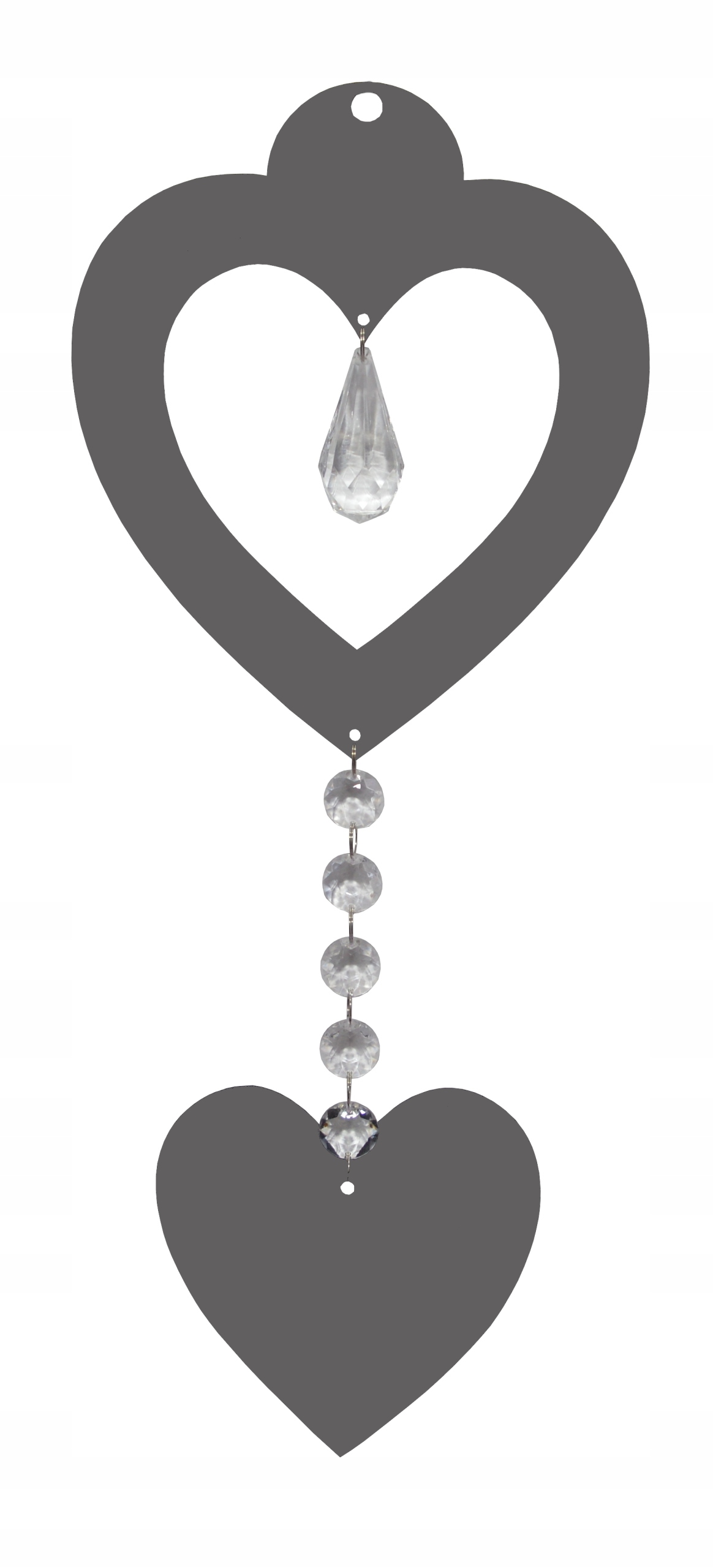 Z16b Zawieszka ozdoba ażur serce kryształ czerwony