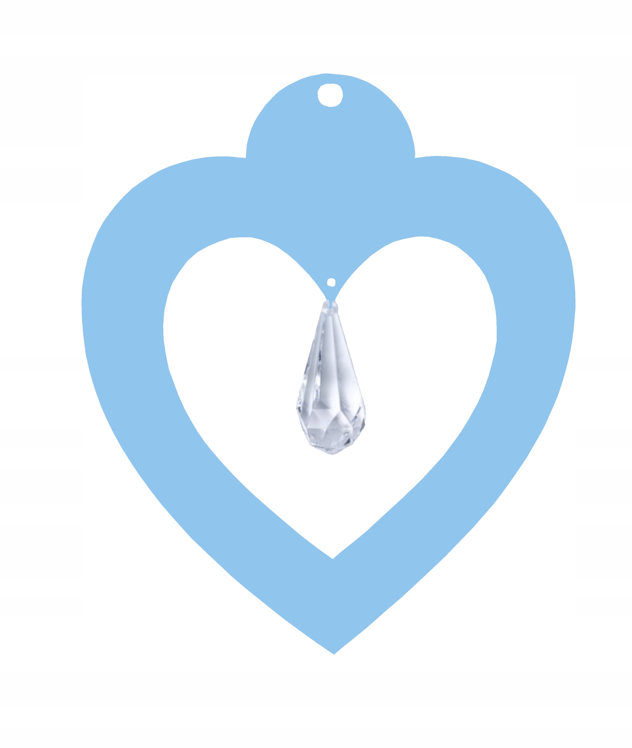 Z16a Zawieszka ozdoba ażur serce kryształ brąz