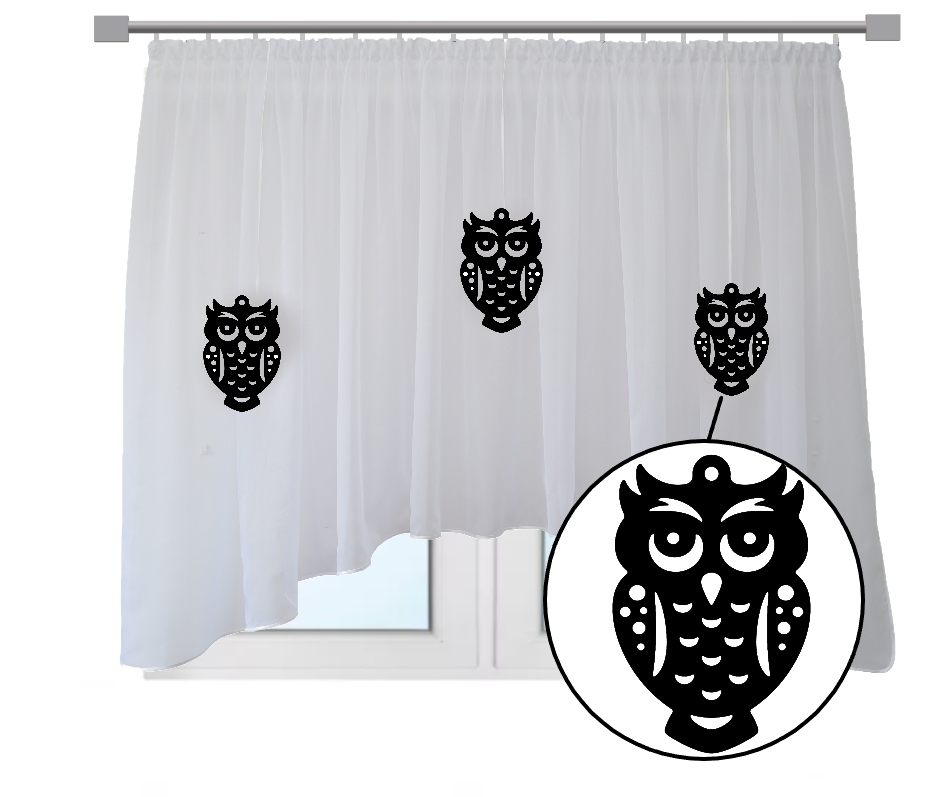 FIRANA dziecięca Sowy AŻUROWE zawieszki 400x145