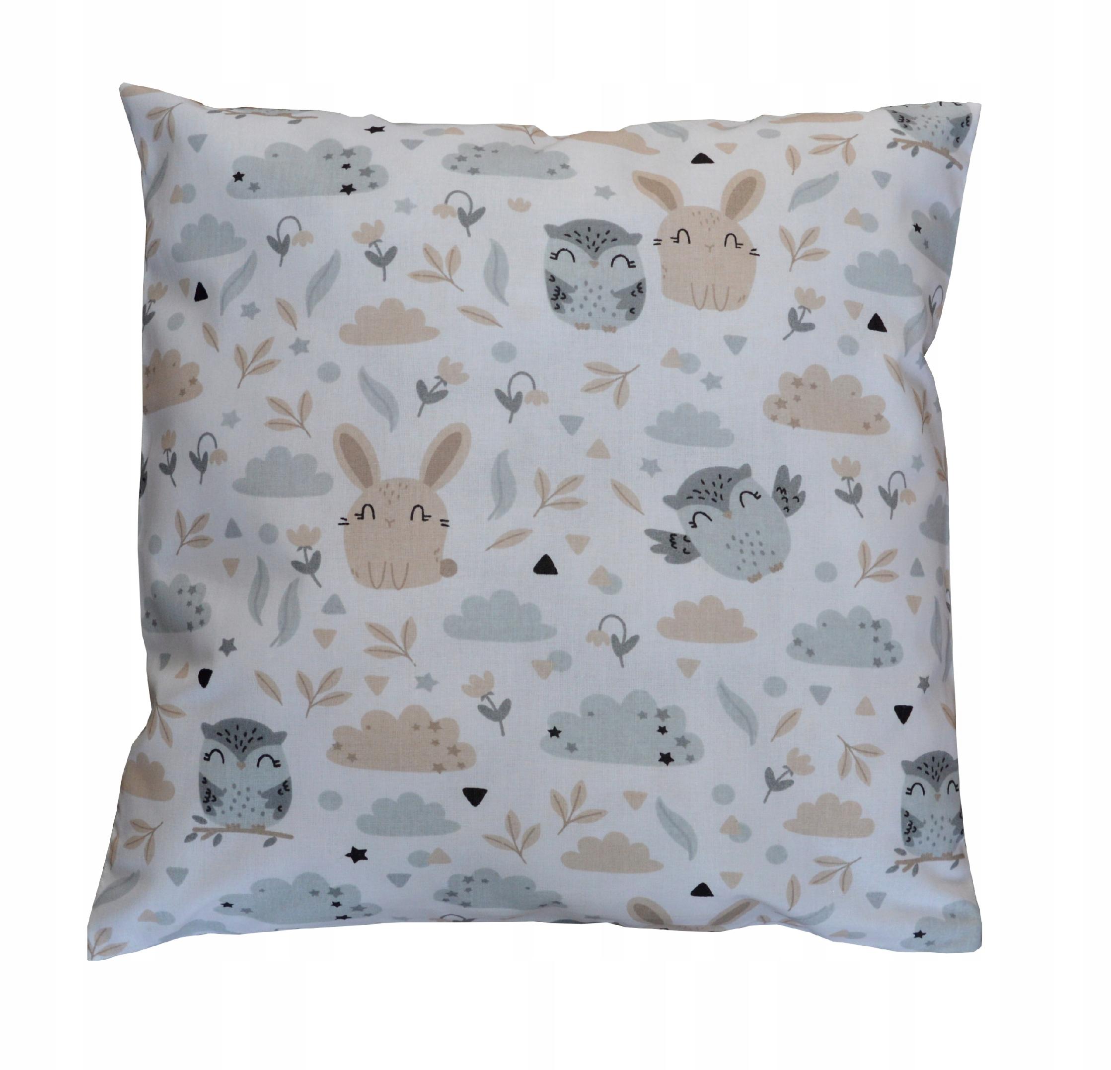 Poszewka poduszka bawełna las Sowa zając BOHO