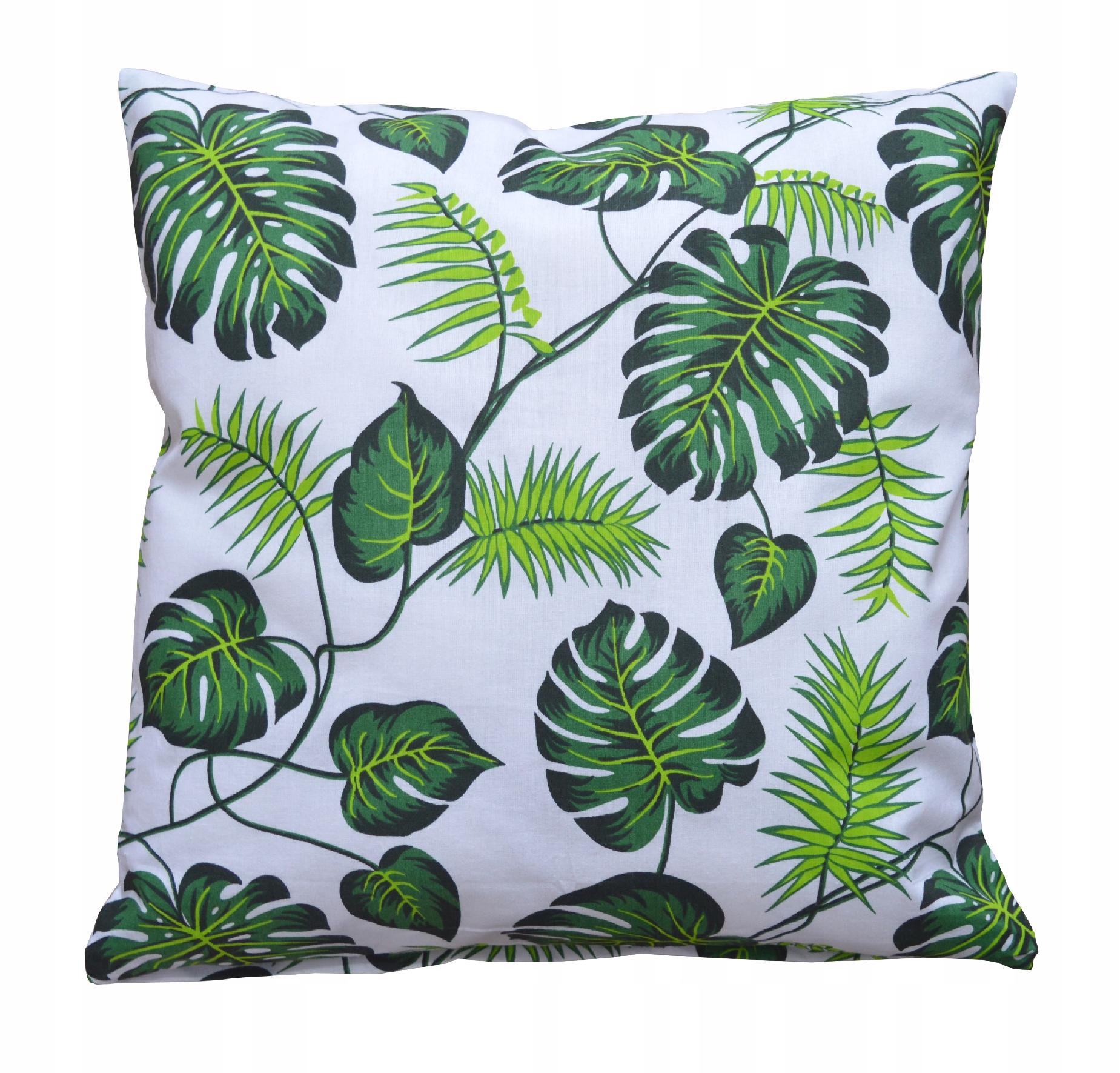 Poszewka poduszka liście monstera 40x40