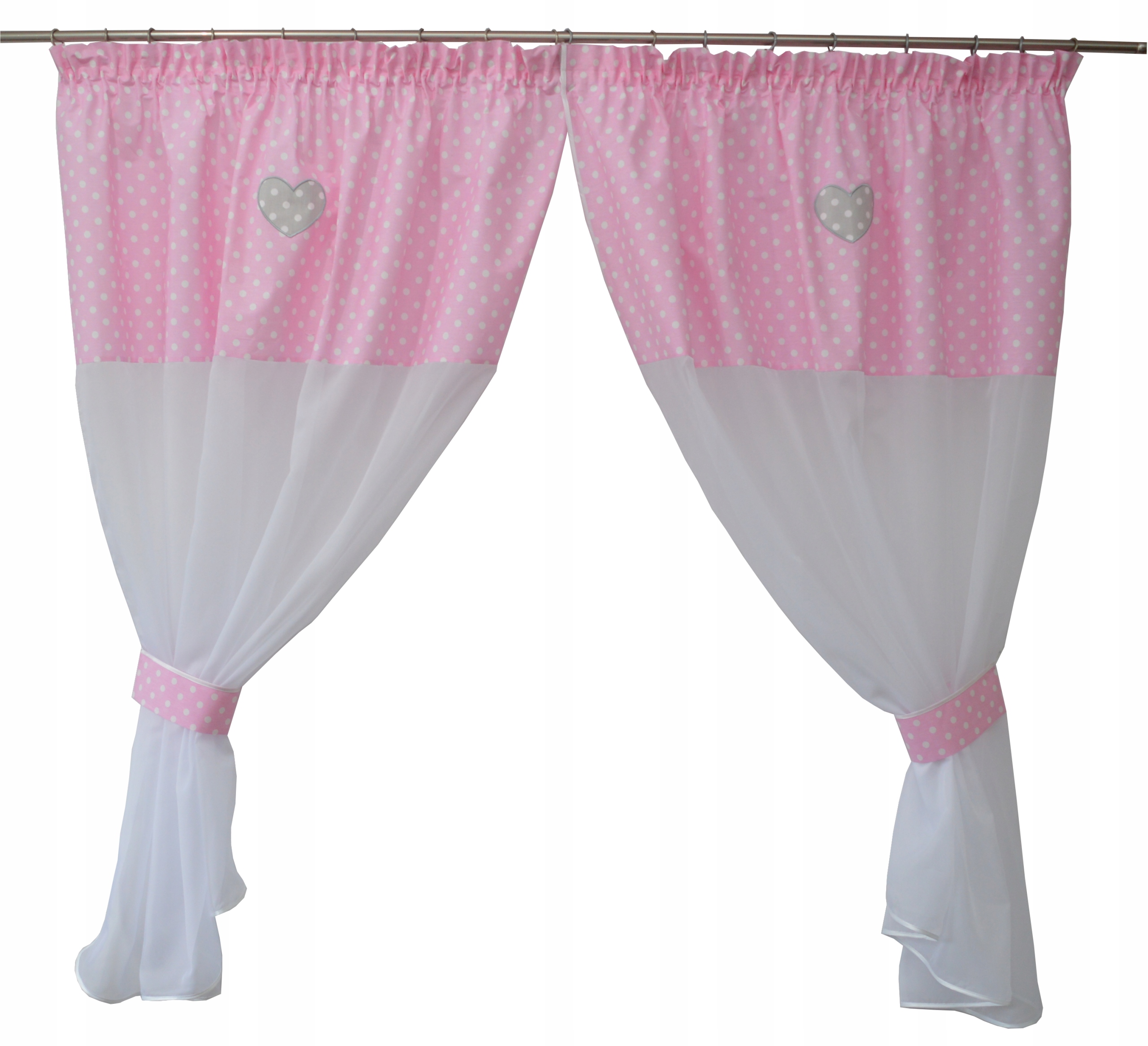 FIRANKA DZIECIĘCA bawełna grochy bombka z sercami