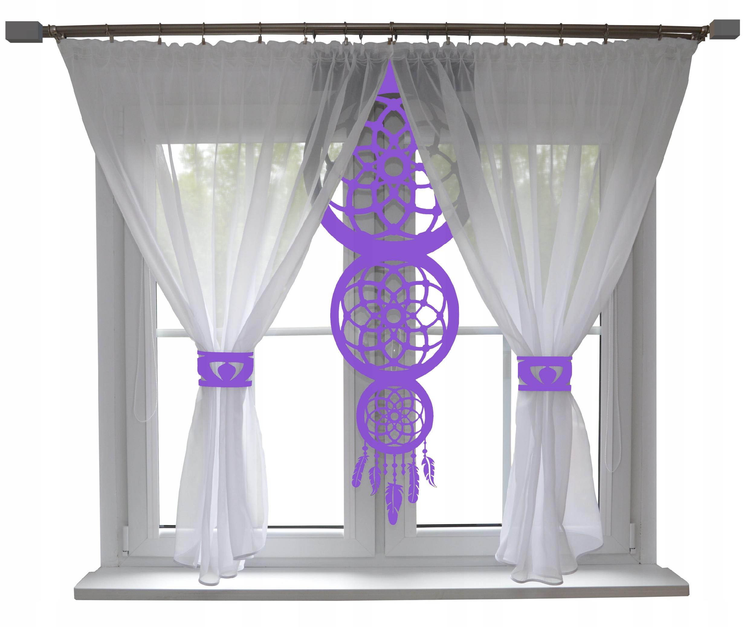 Firana nowoczesna ŁAPACZ SNÓW ażur FIOLET 300x150