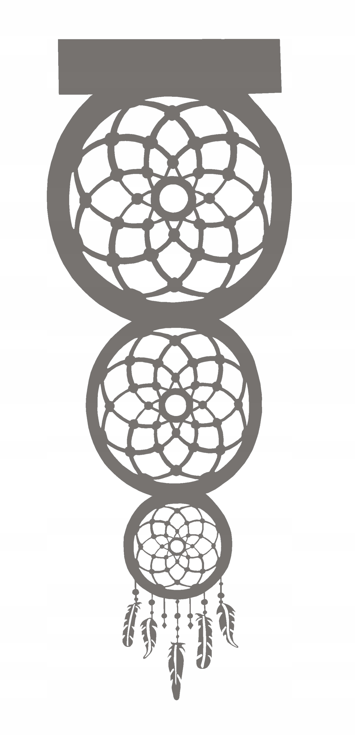 AŻUR nowoczesna ozdoba ŁAPACZ SNÓW brązowy DUŻY