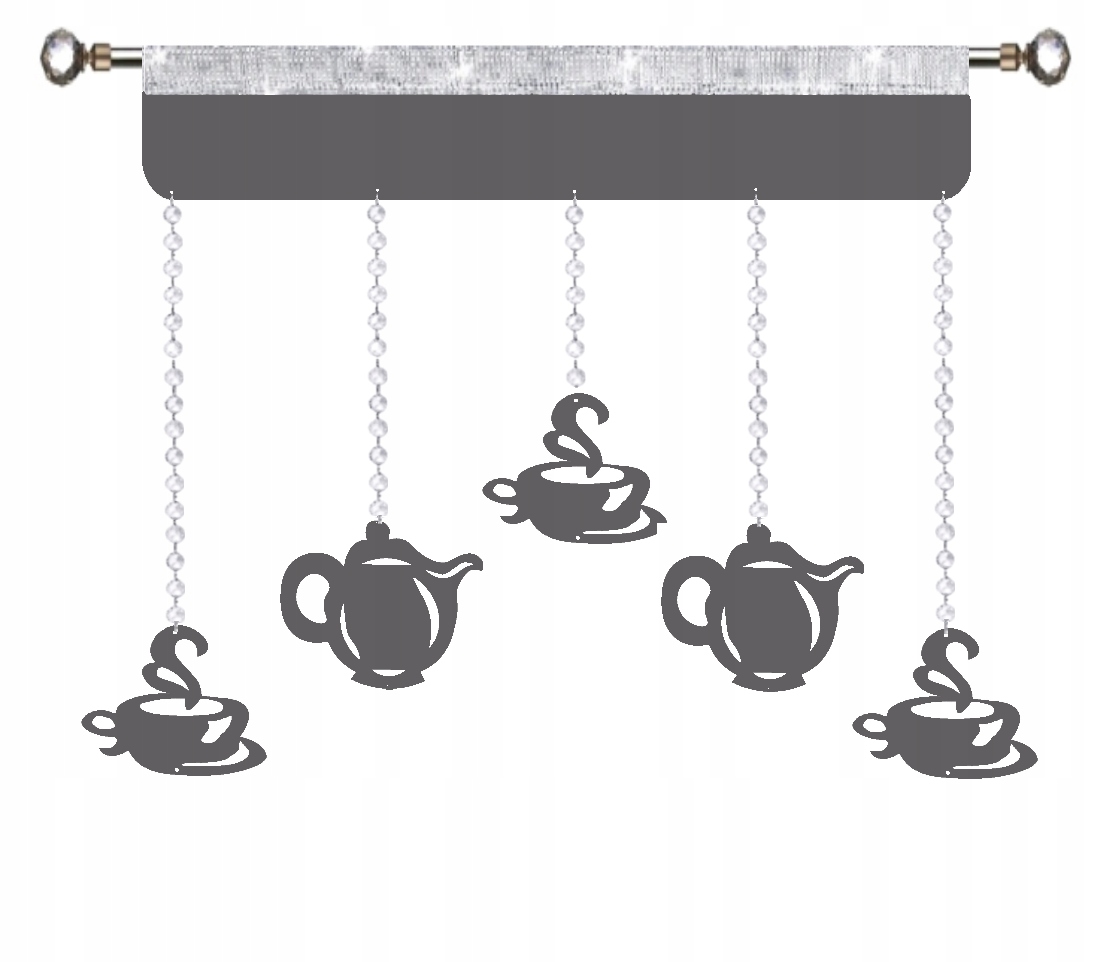 Firana kuchenna EKRAN ażur Girlanda GLAMUR kawa