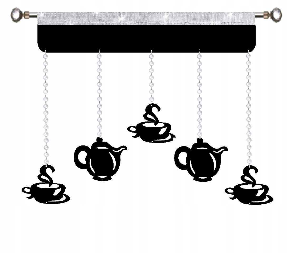 Firana kuchenna EKRAN ażur Girlanda GLAMUR kawa