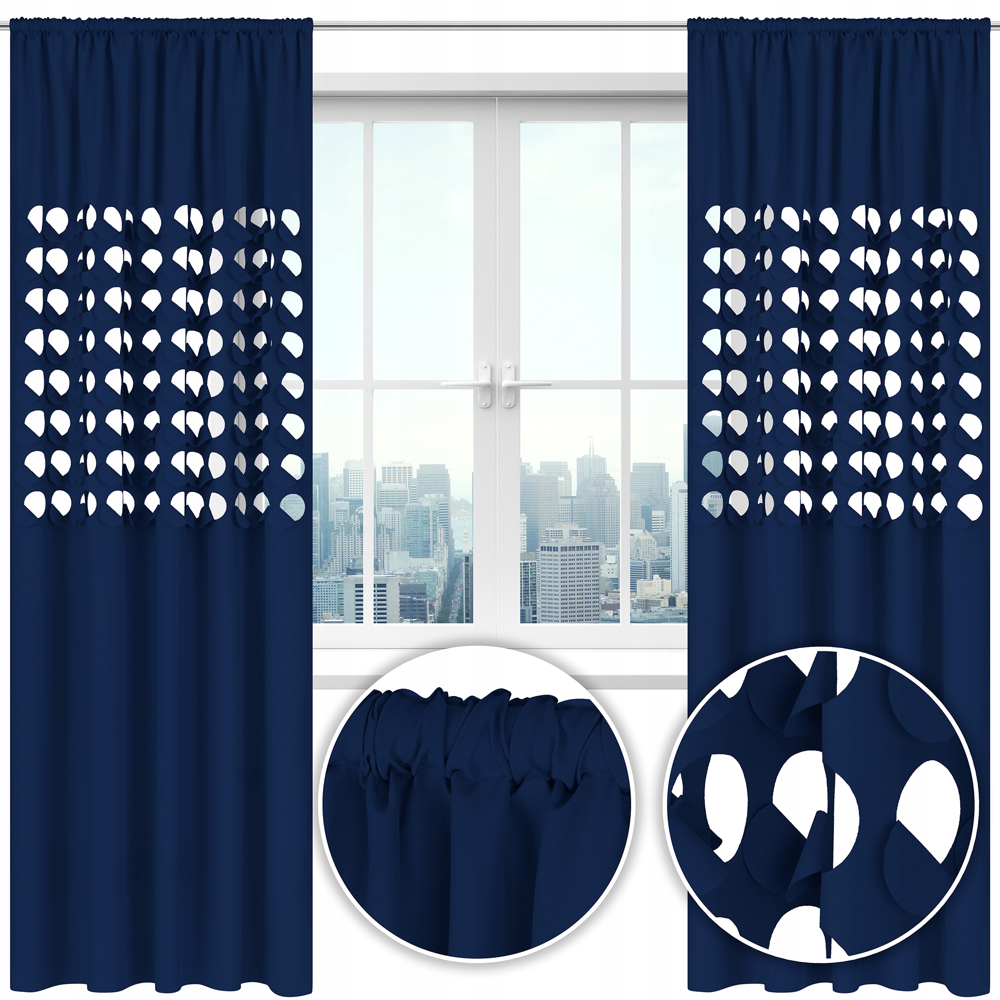 Zasłona nowoczesna GLAMUR dziury 145x250 czerwona