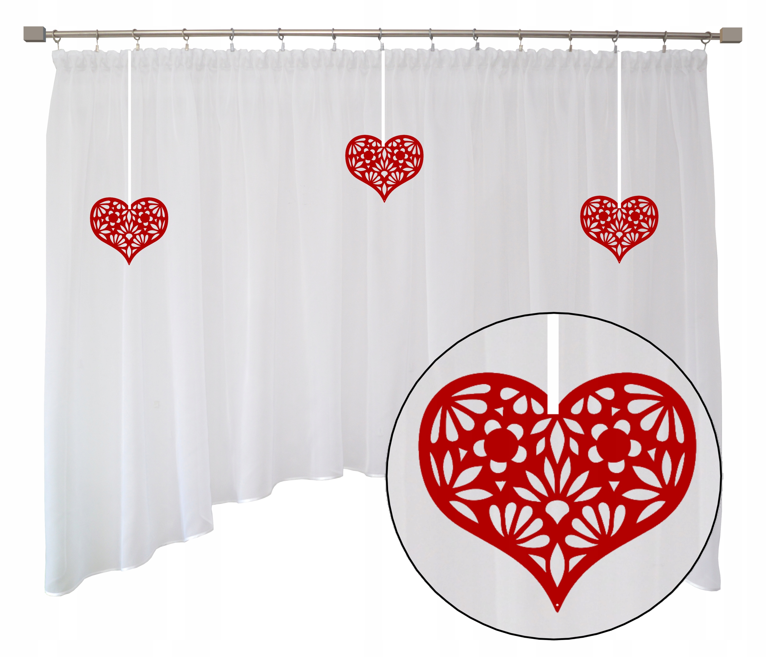 FIRANA dziecięca DLA DZIEWCZYNKI serca 300x145