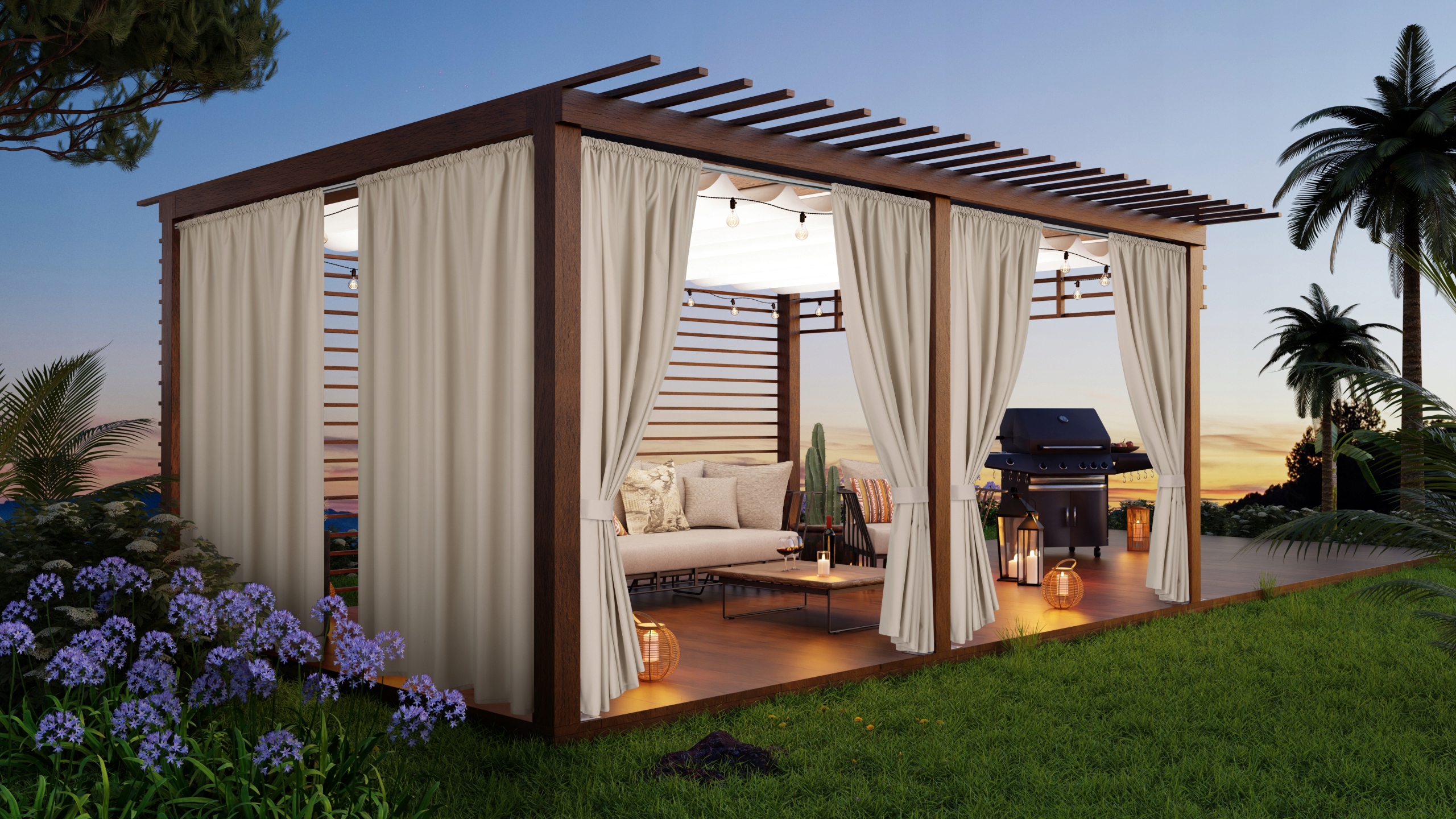 Zasłona ogrodowa TARAS balkon ALTANA 150x200 tunel