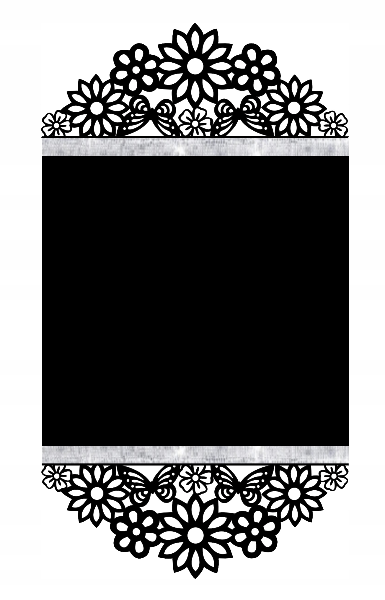 B17 Bieżnik obrus ażurowy KWIATY I MOTYLE DEKOR 38x86 szary z CYRKONIAMI