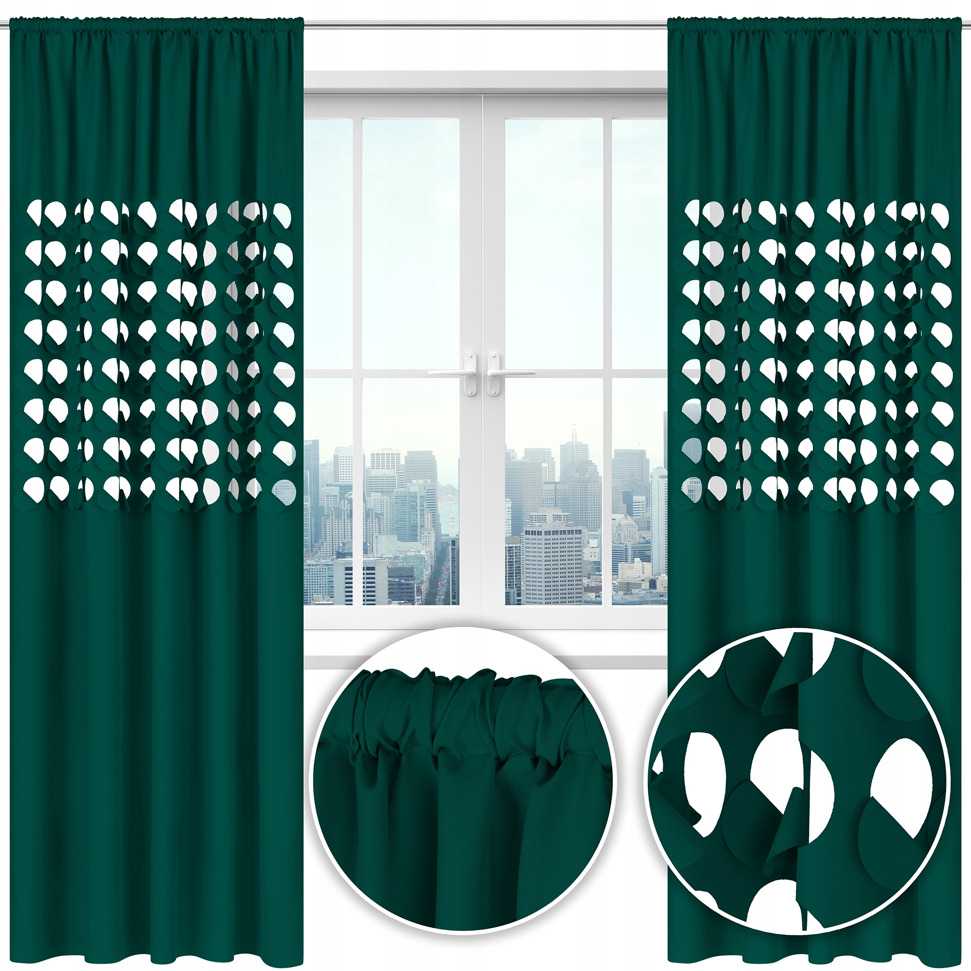 Zasłona nowoczesna GLAMUR dziury 145x250 czerwona