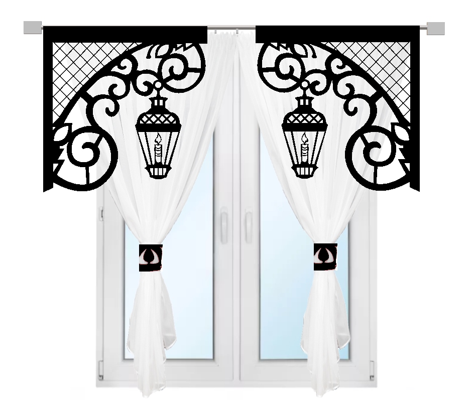 R14 Panel narożny EKRAN ŚWIĄTECZNY nowoczesny LATARENKA firana ŚWIĘTA ZIMA