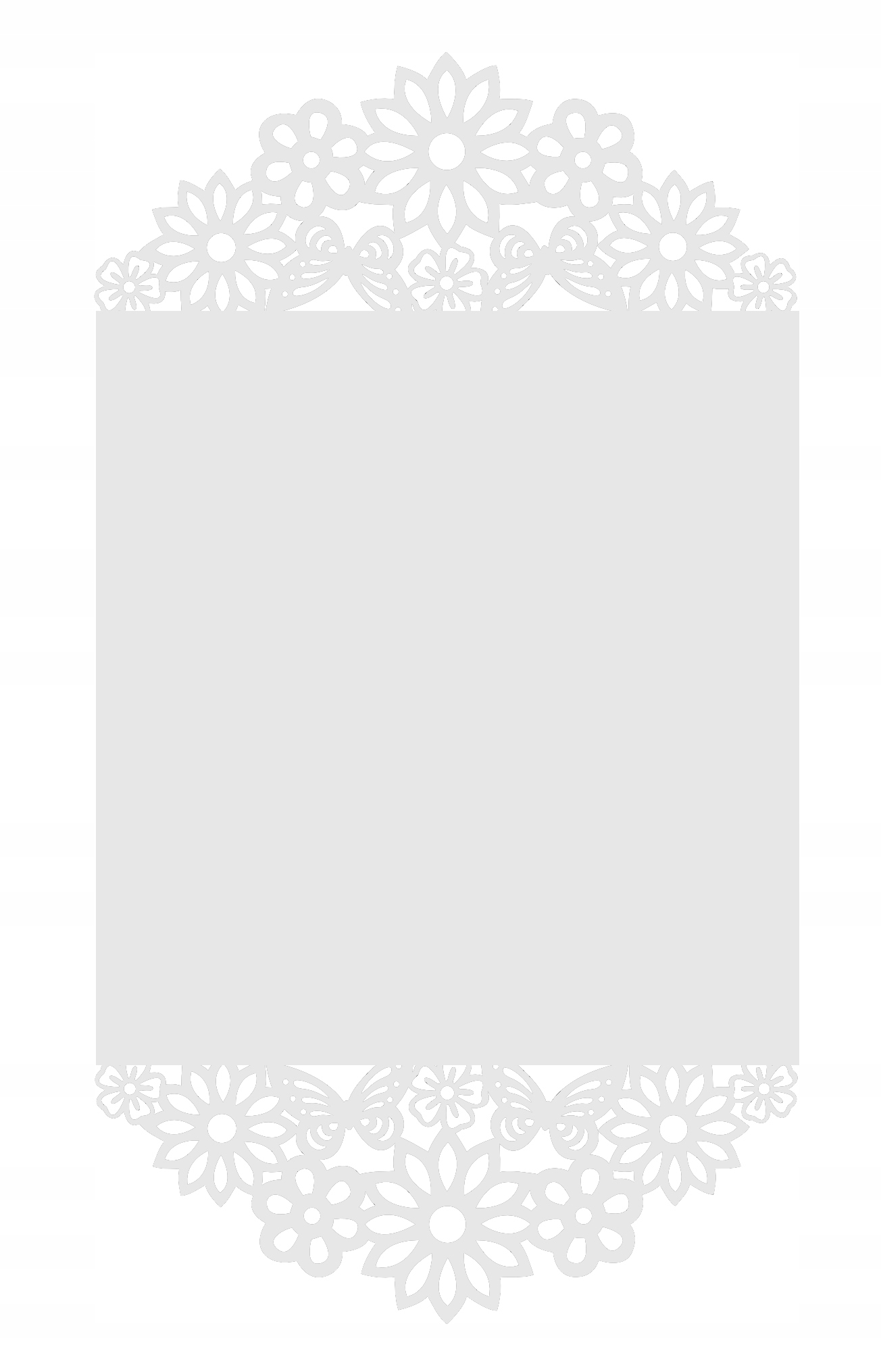 B17 Bieżnik obrus ażurowy KWIATY I MOTYLE DEKOR 43x140 biały