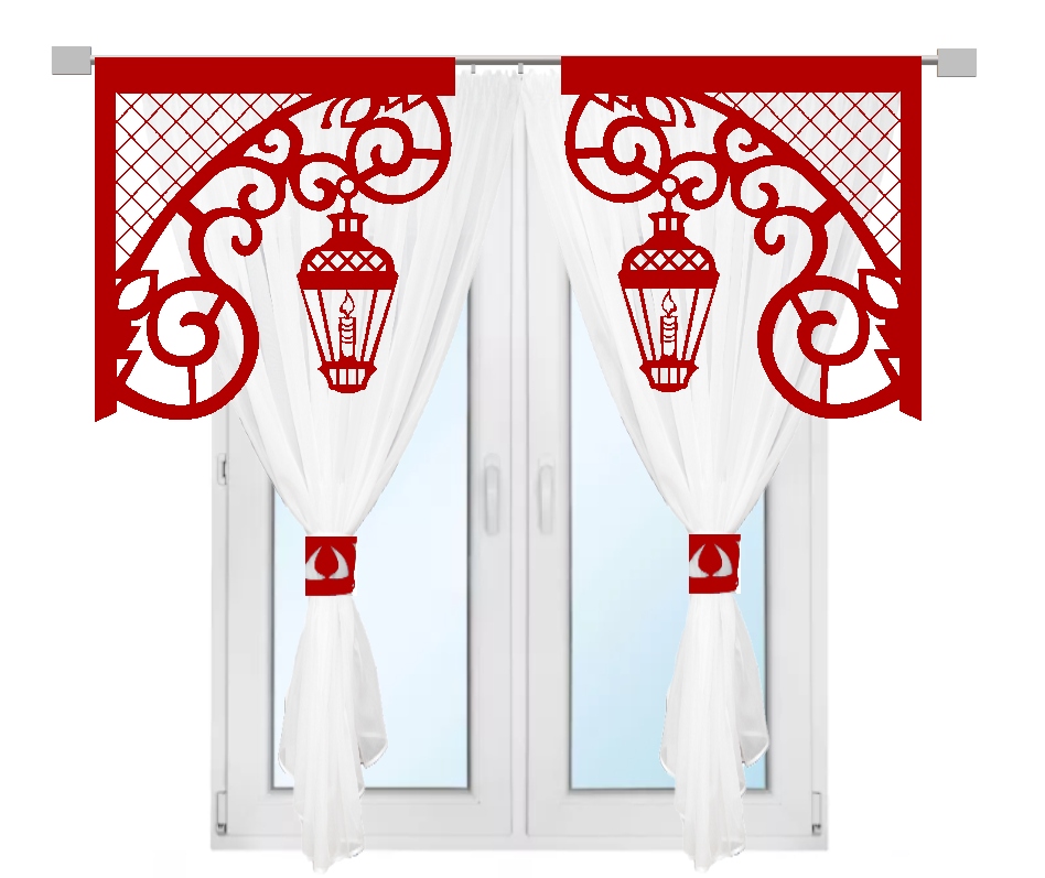 R14 Panel narożny EKRAN ŚWIĄTECZNY nowoczesny LATARENKA firana ŚWIĘTA ZIMA