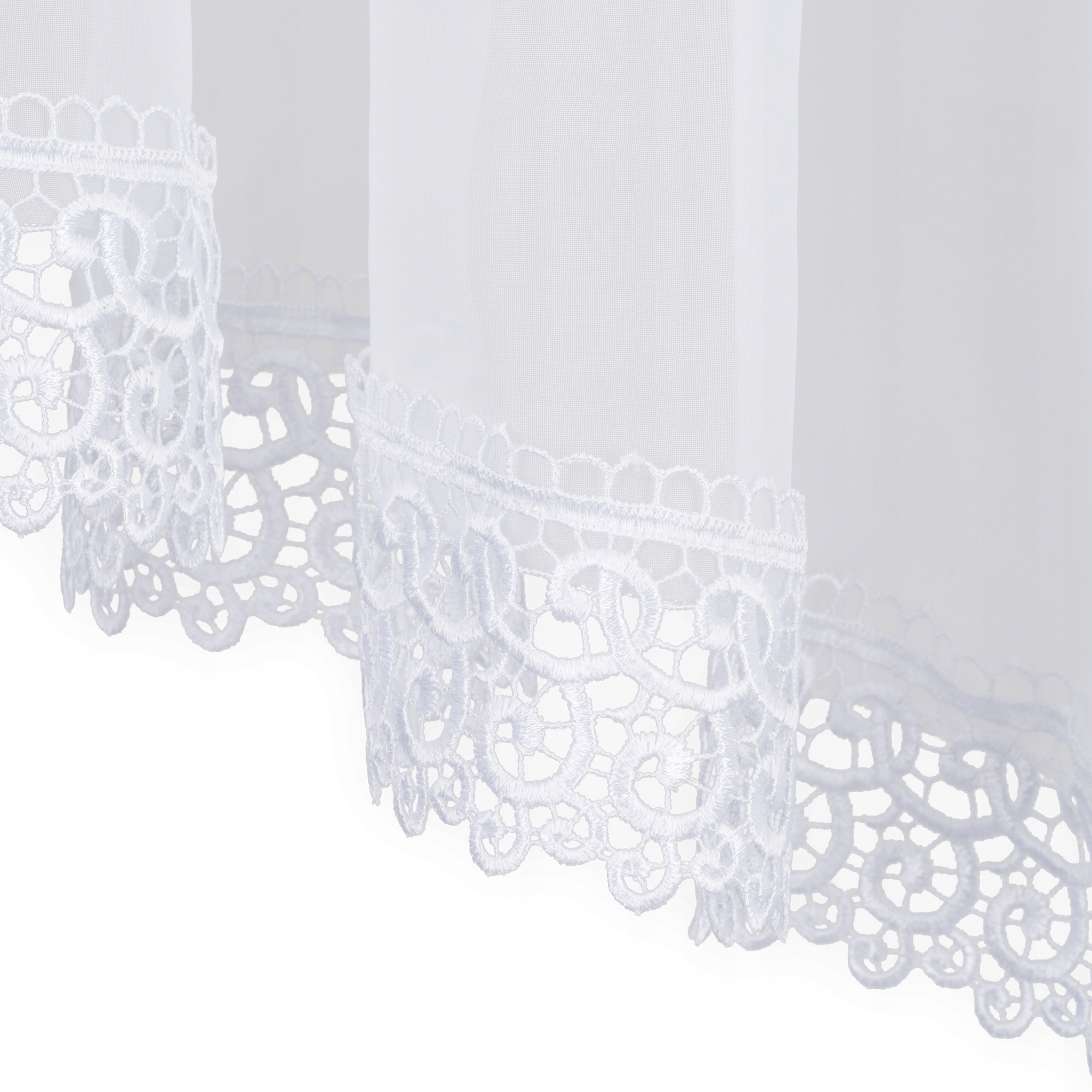 Firana do kuchni kuchenna komplet zazdrostki BIEL szer. 300 KOPERTA gipiura