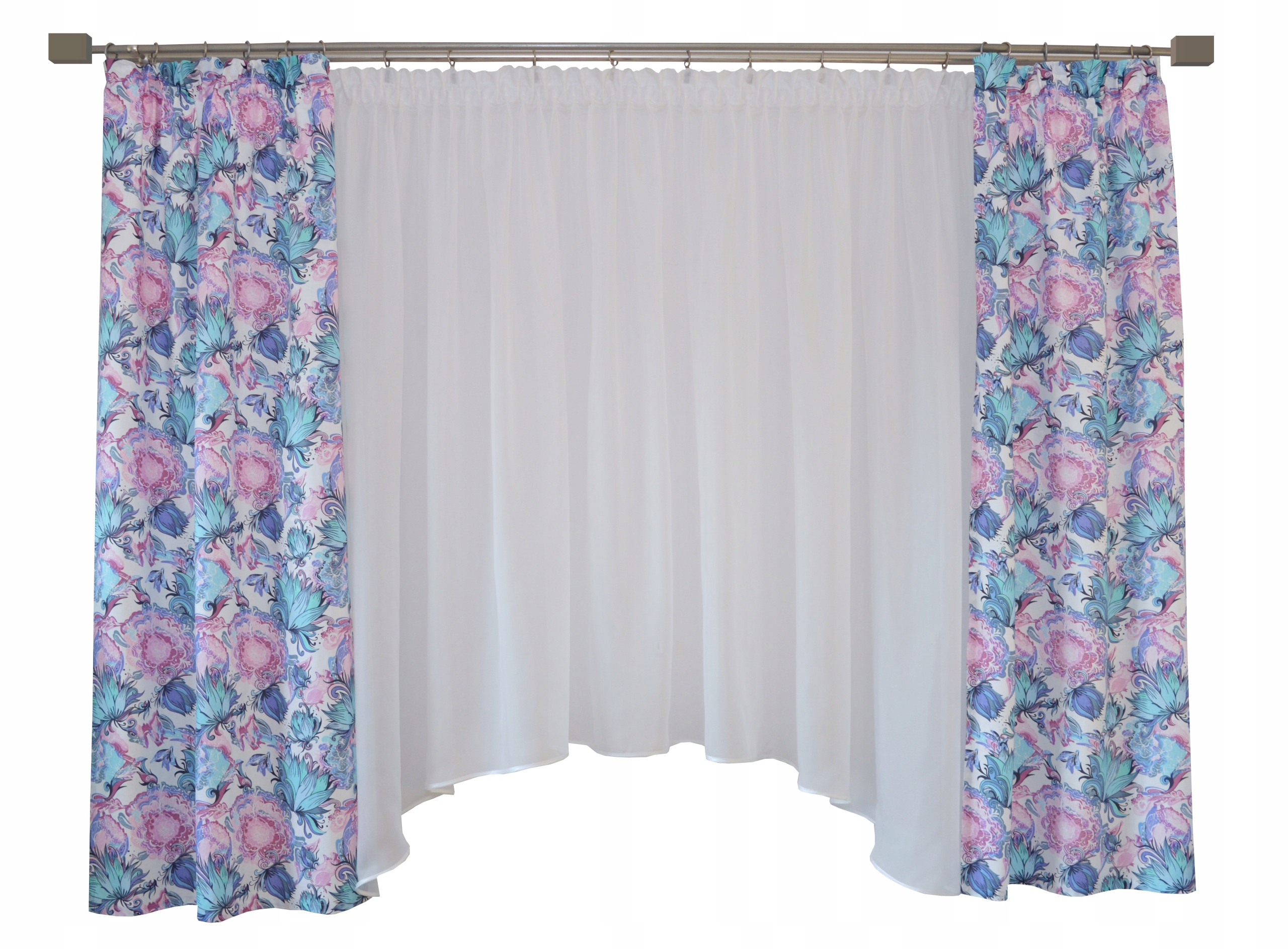 Firana dziecięca dla dziewczynki KWIATY zasłony