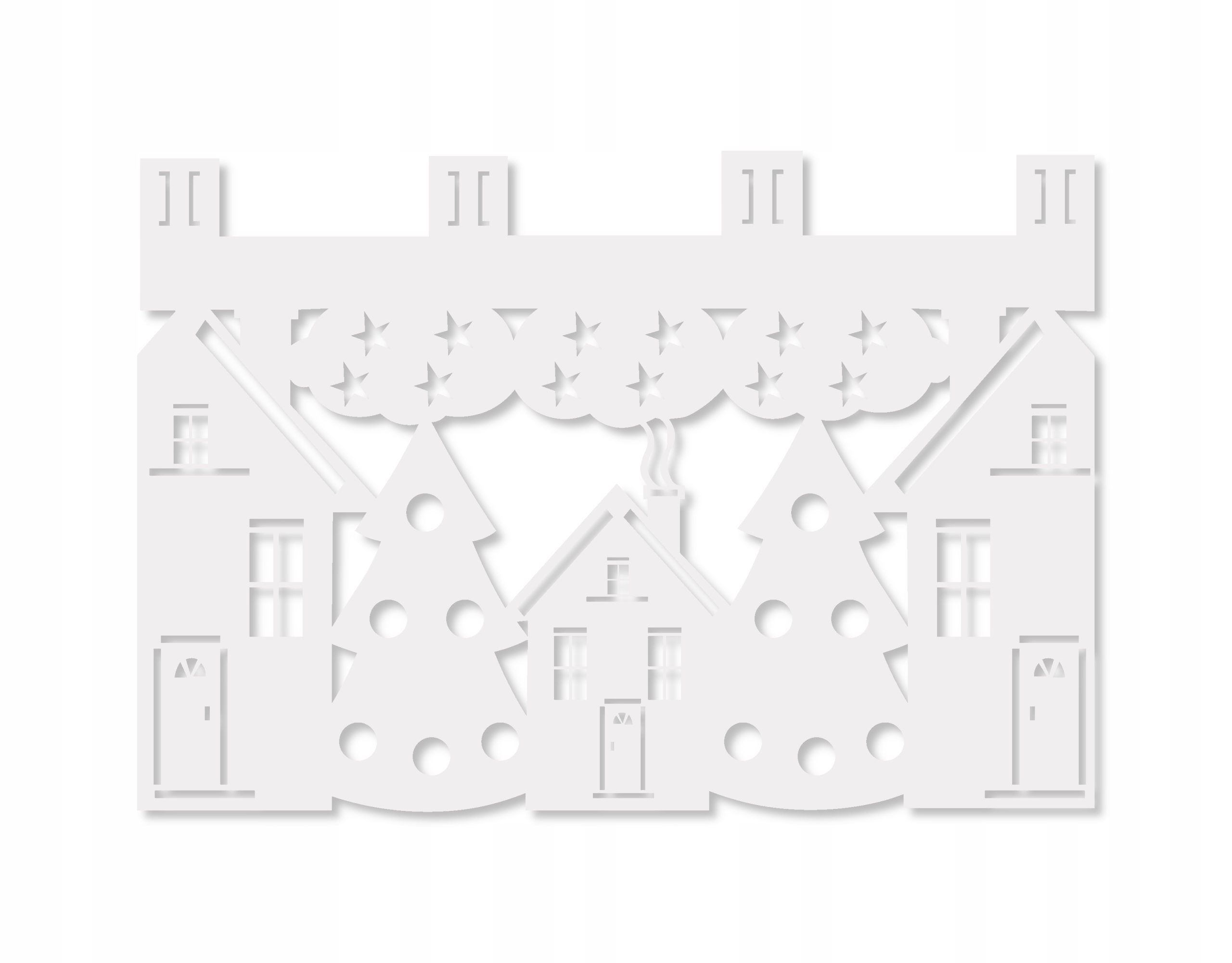 M7 Zazdrostka kuchenna firana ŚWIĄTECZNA Domki zima Boże Narodzenie 60x40 b