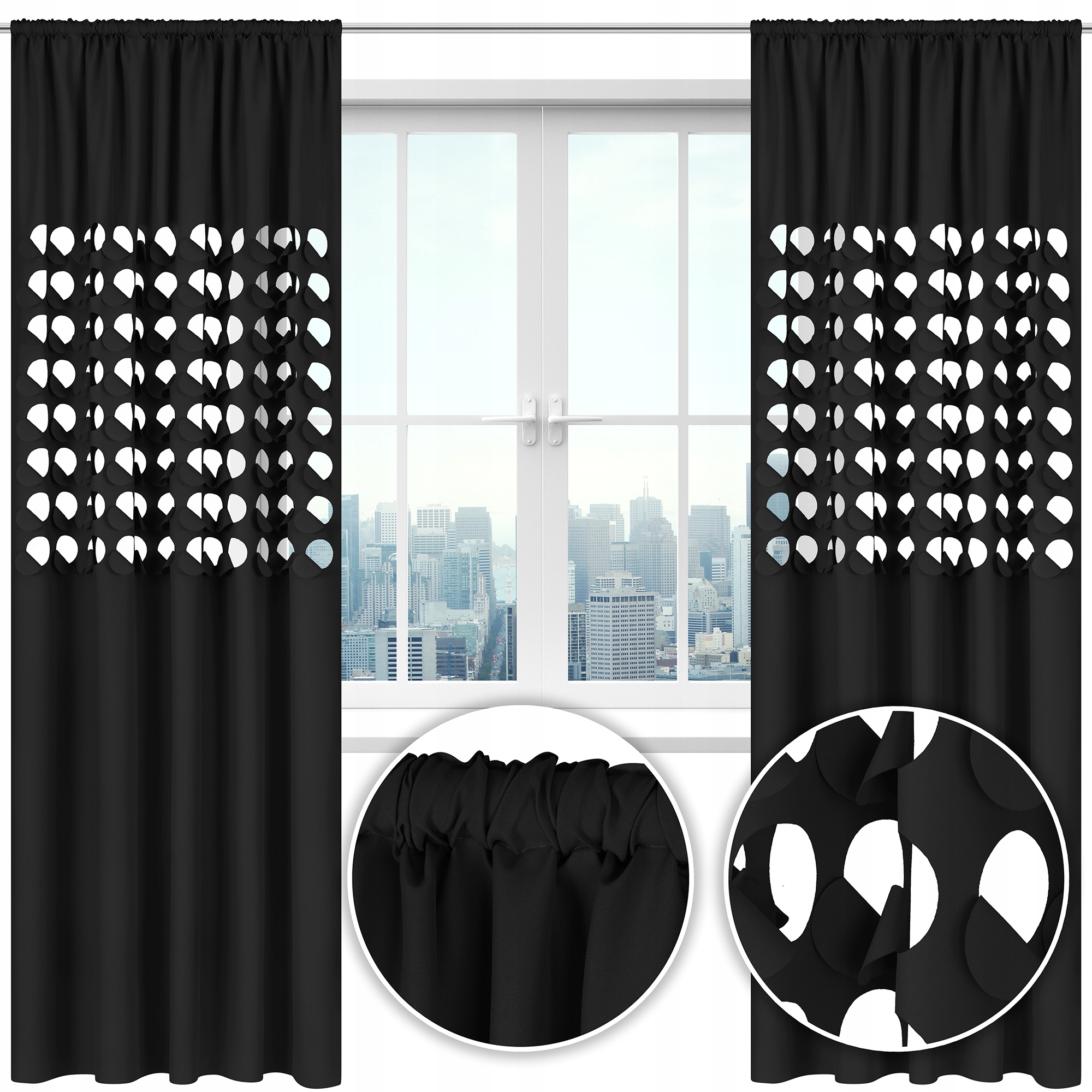 Zasłona nowoczesna GLAMUR dziury 145x250 czerwona