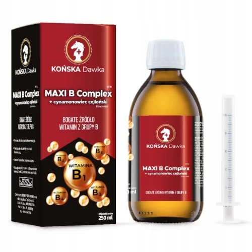 Witamina B B1B2 B3 KOŃSKA DAWKA Cynamonowiec cejloński MAXI B Complex 125ml