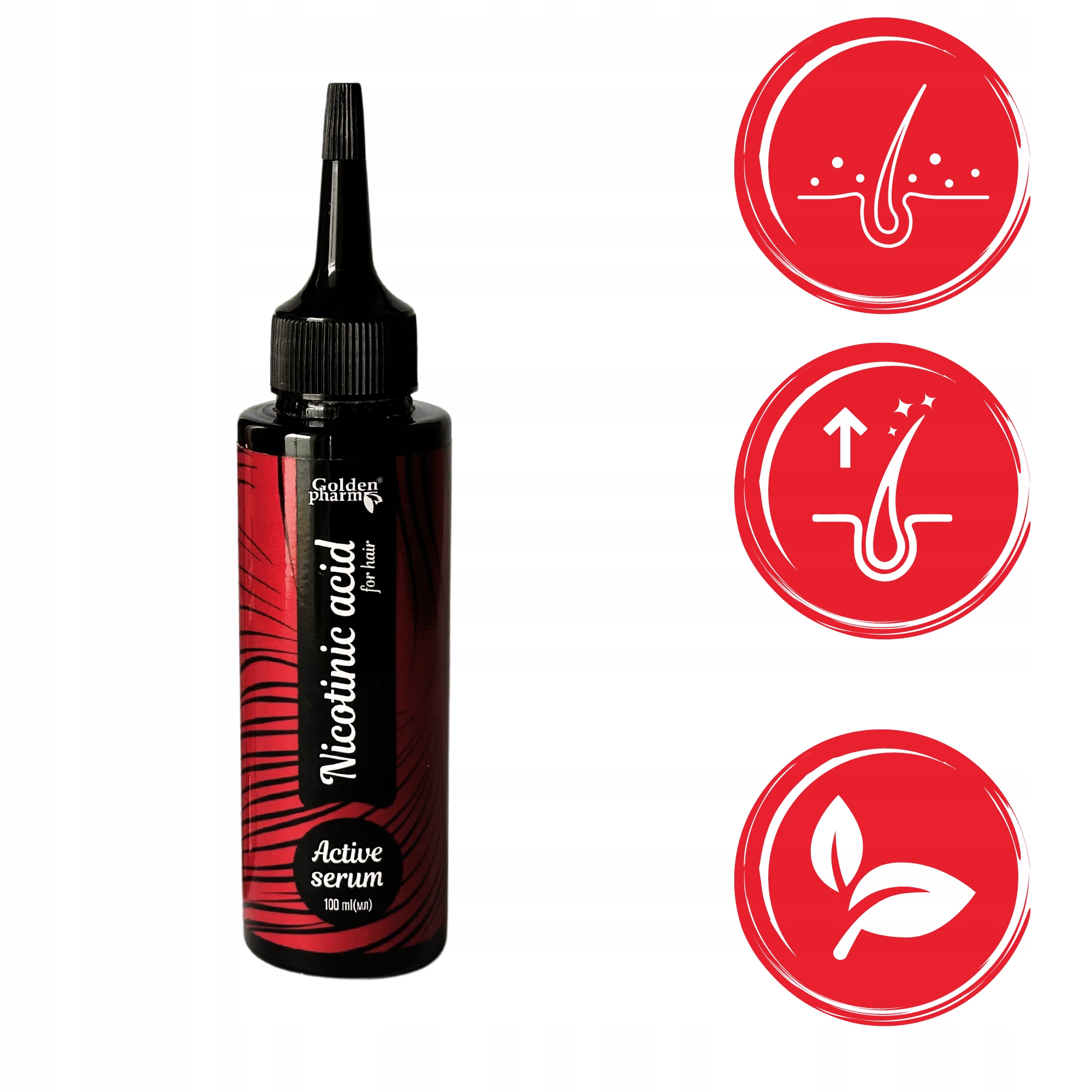 KWAS NIKOTYNOWY NIACYNA SERUM STYMULATOR AKTYWATOR WZROSTU WŁOSÓW 100 ml