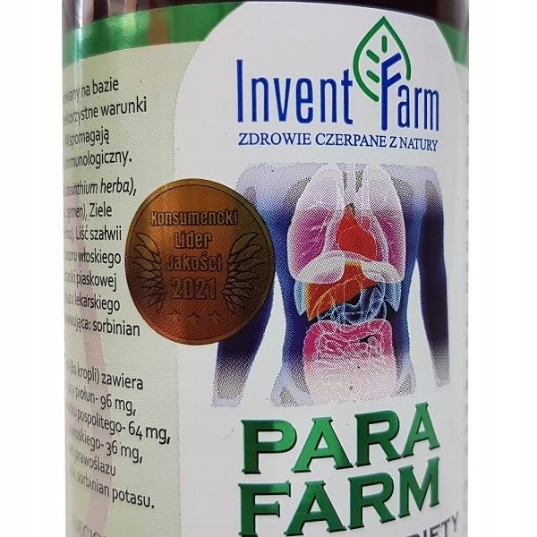 PARA FARM krople Invent Farm KOMPLEKS ZIÓŁ Piołun Dynia Oczyszczanie 100ml