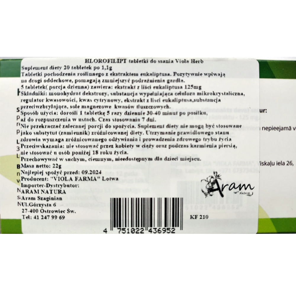 CHLOROFILLIPT NATURALNY ANTYBIOTYK GRONKOWIEC 800