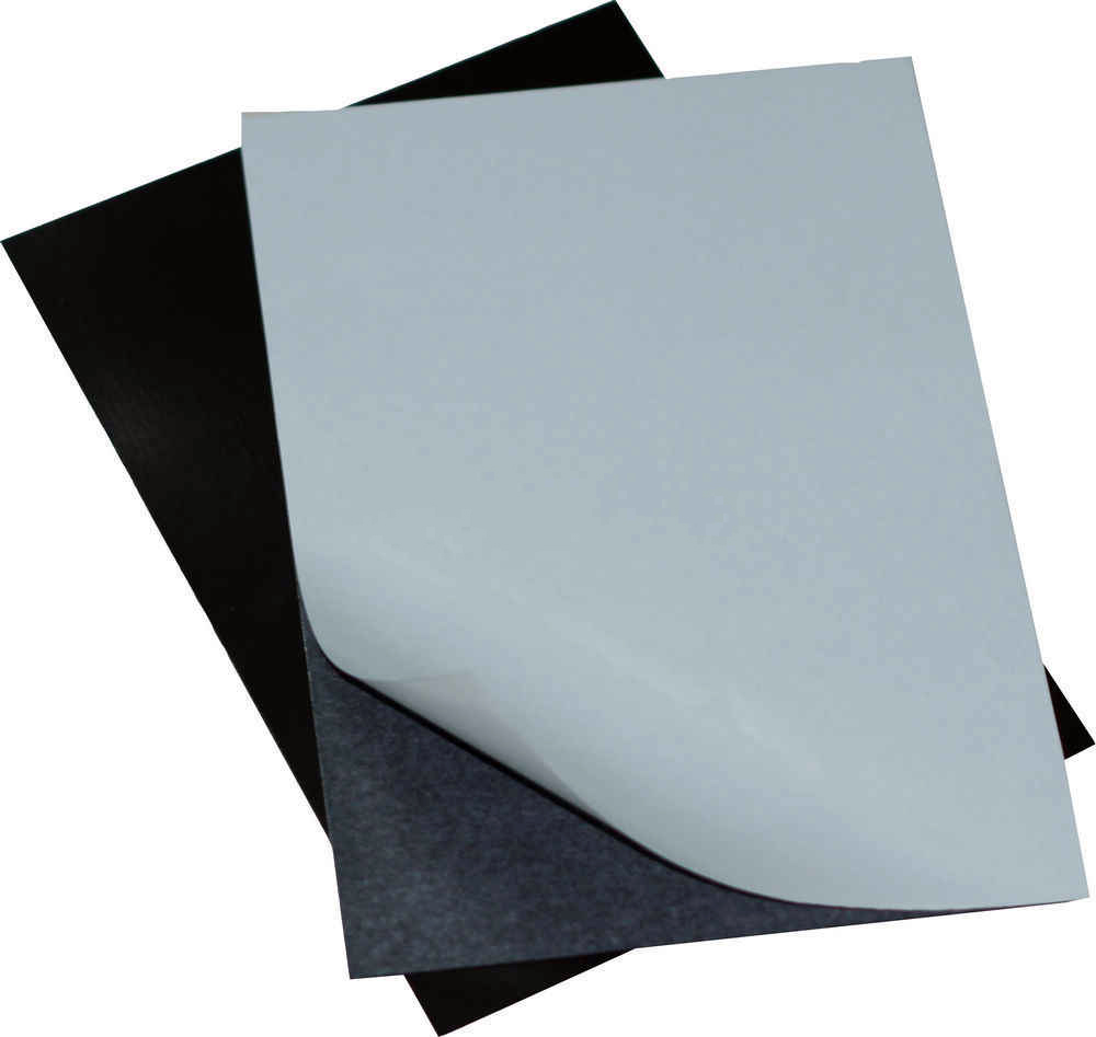 Folia stalowa ferromagnetyczna arkusz A4 czarna z klejem 0,5 mm