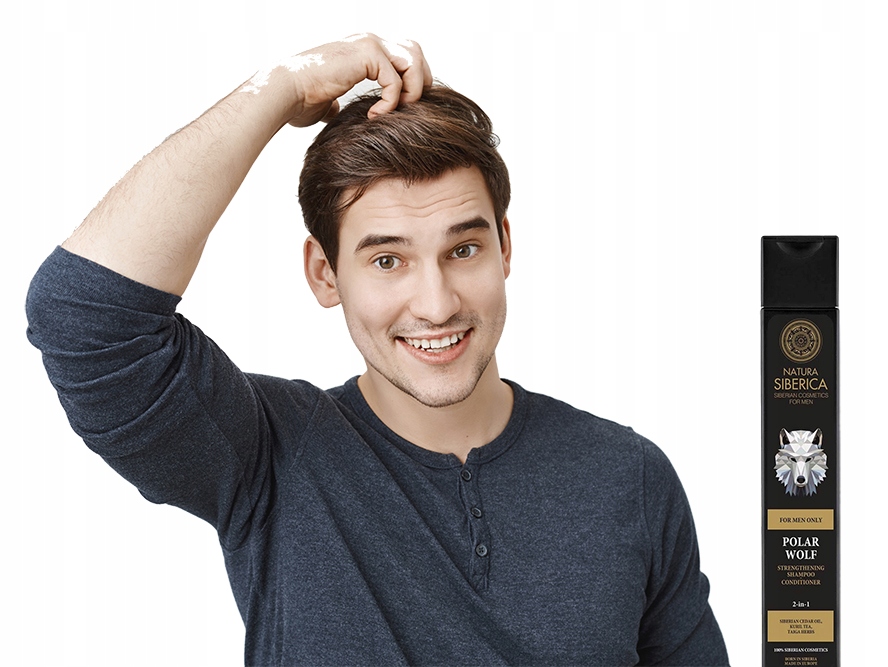 NATURA SIBERICA MEN SZAMPON ODŻYWKA DO WŁOSÓW 2w1 WZMACNIAJĄCY WILK 250 ml