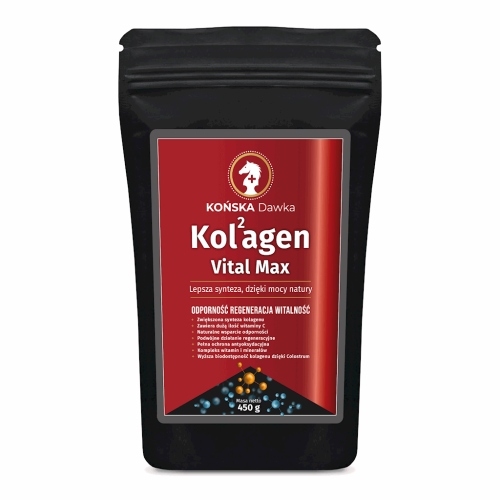 Kolagen Rybi z Colostrum Vital MAX- Kolagen Końska Dawka w Proszku 450g