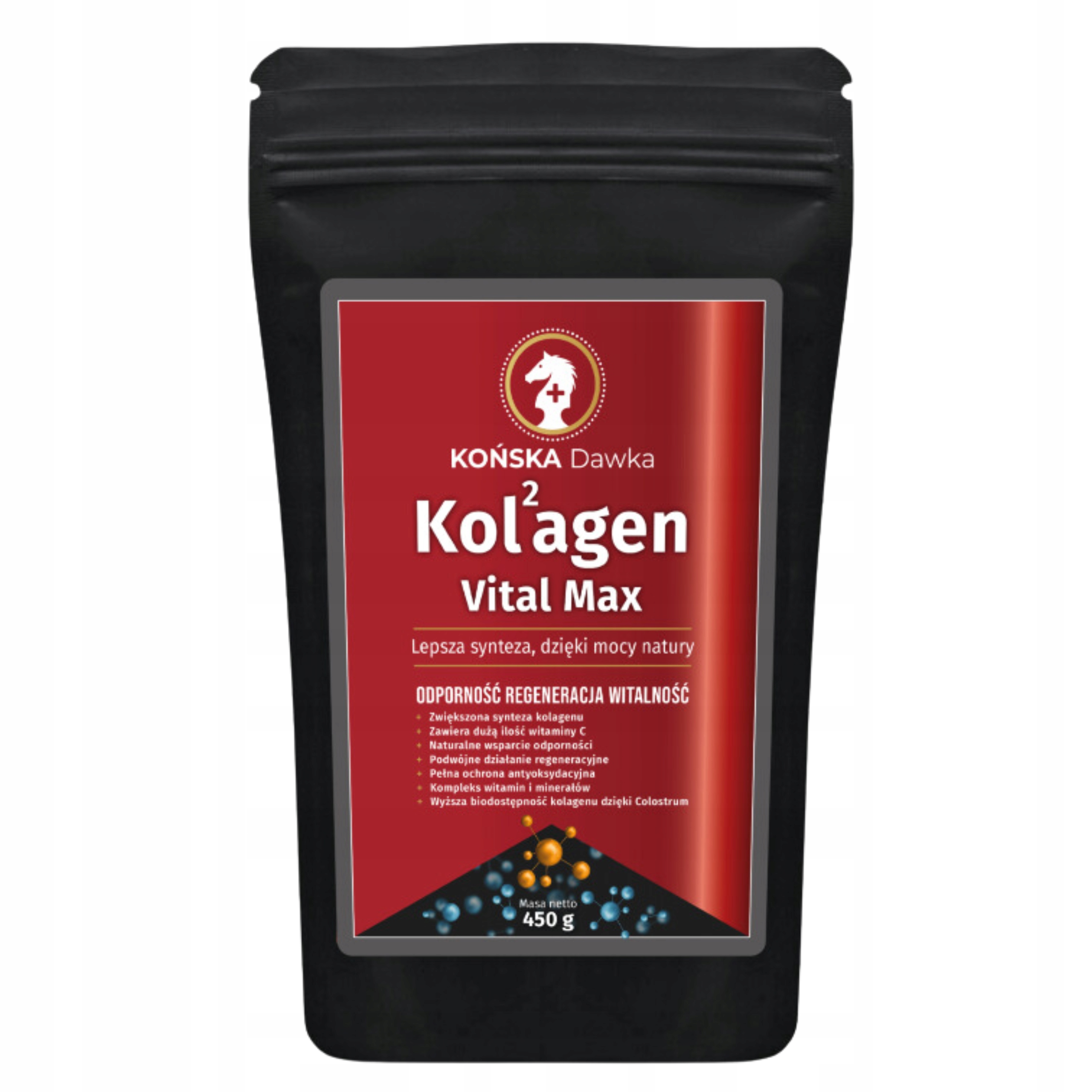 Kolagen Rybi z Colostrum Vital MAX- Kolagen Końska Dawka w Proszku 450g