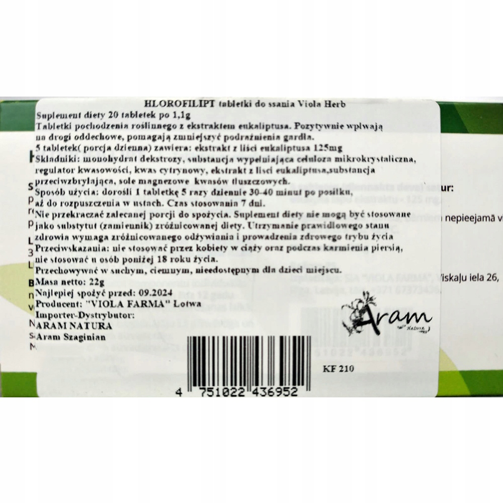 CHLOROFILLIPT NATURALNY ANTYBIOTYK GRONKOWIEC 800