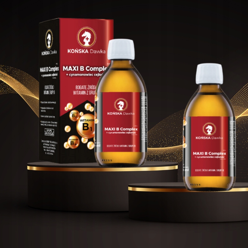 Witamina B B1B2 B3 KOŃSKA DAWKA Cynamonowiec cejloński MAXI B Complex 125ml