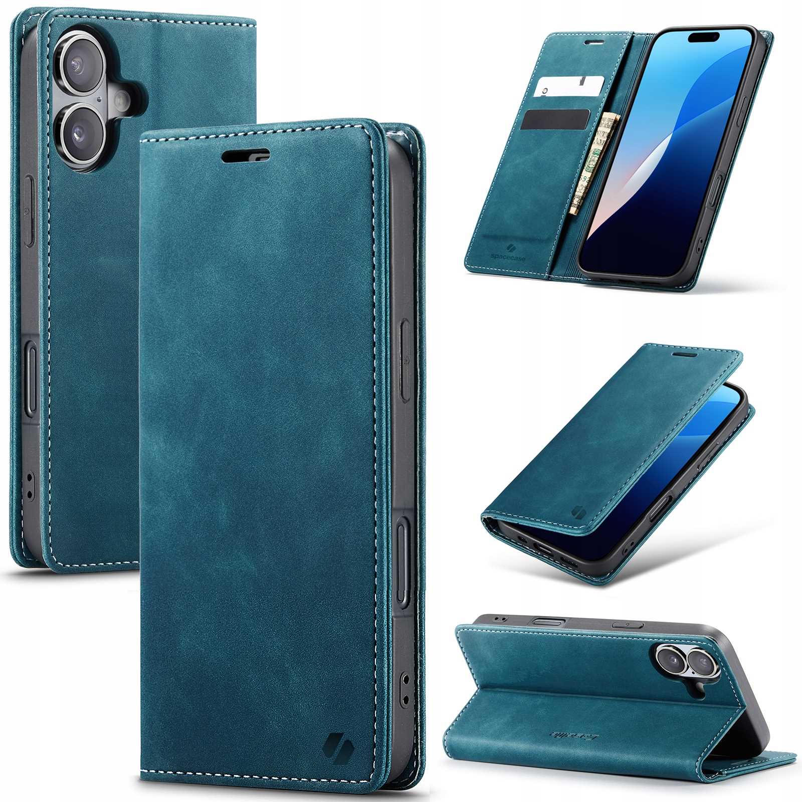 Spacecase Wallet iPhone 16 Plus blue