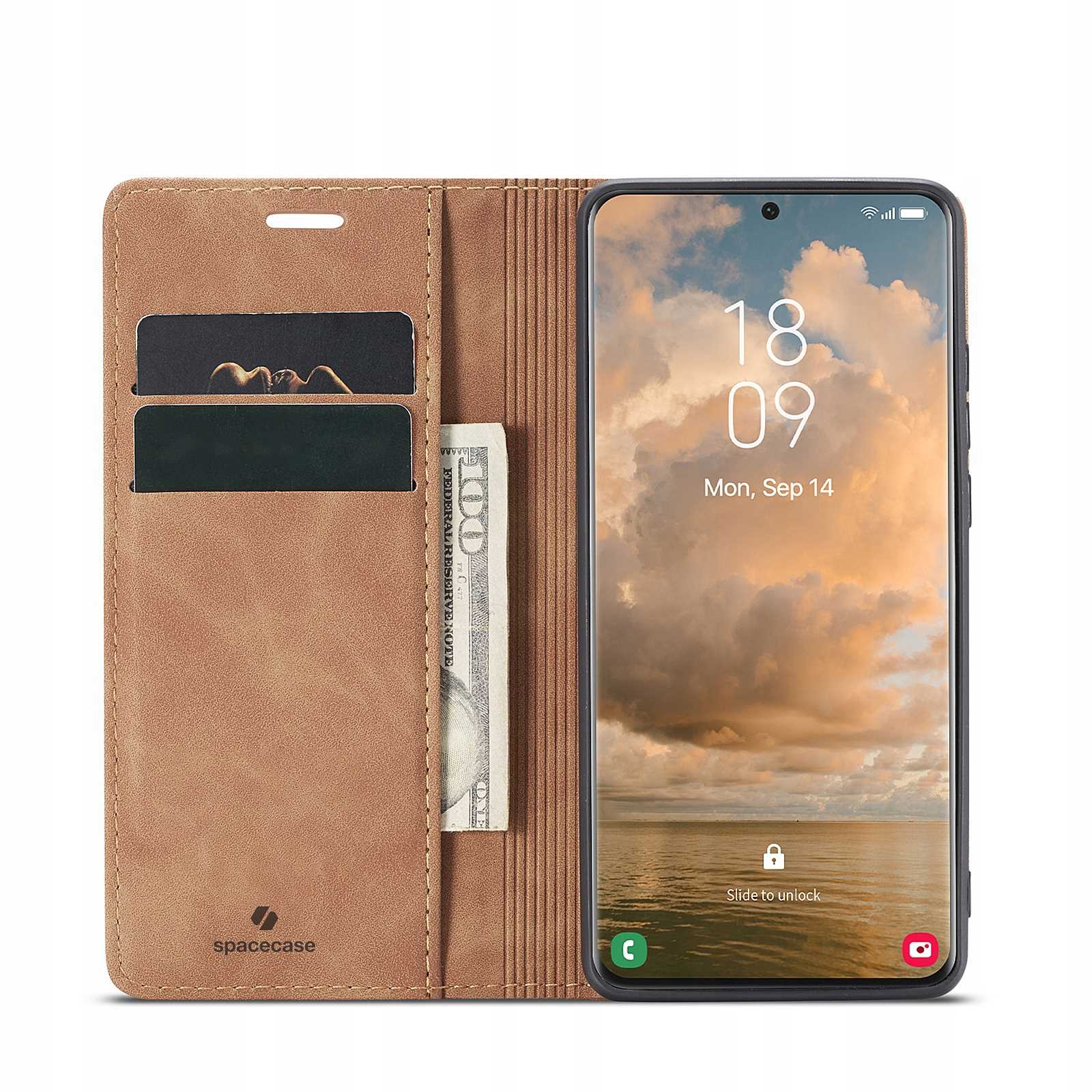 Spacecase Wallet Galaxy S21 Ultra light brown