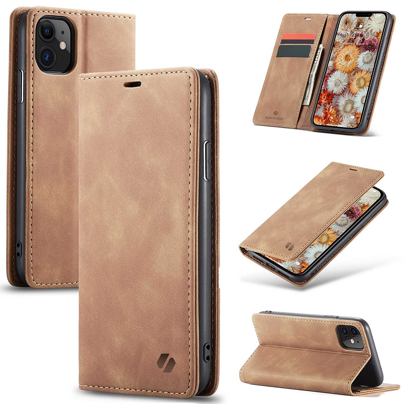 Spacecase Wallet Iphone 11 Light Brown