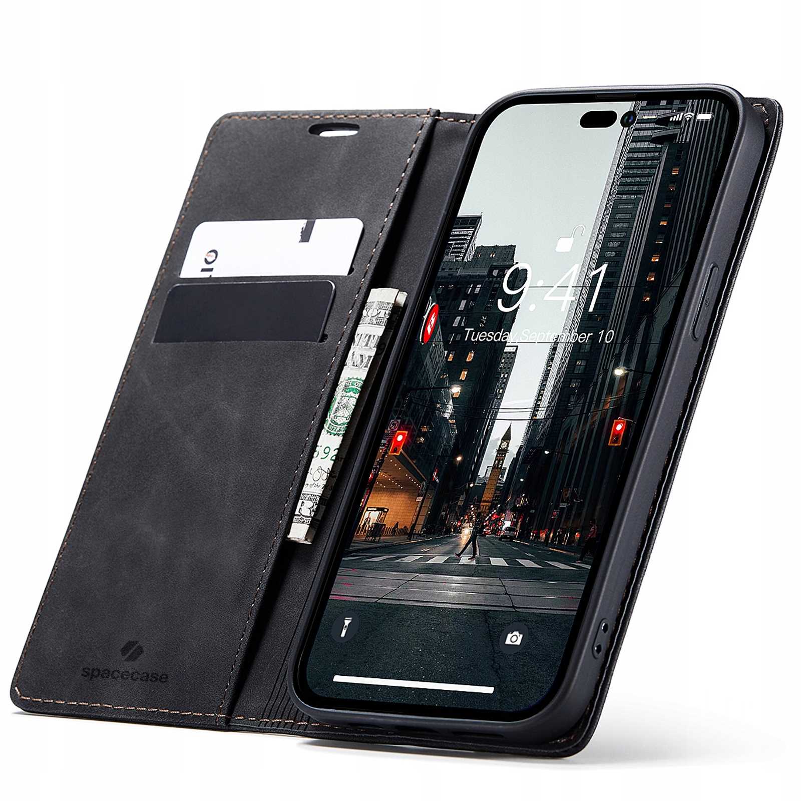 Spacecase Wallet iPhone 14 Pro Max black