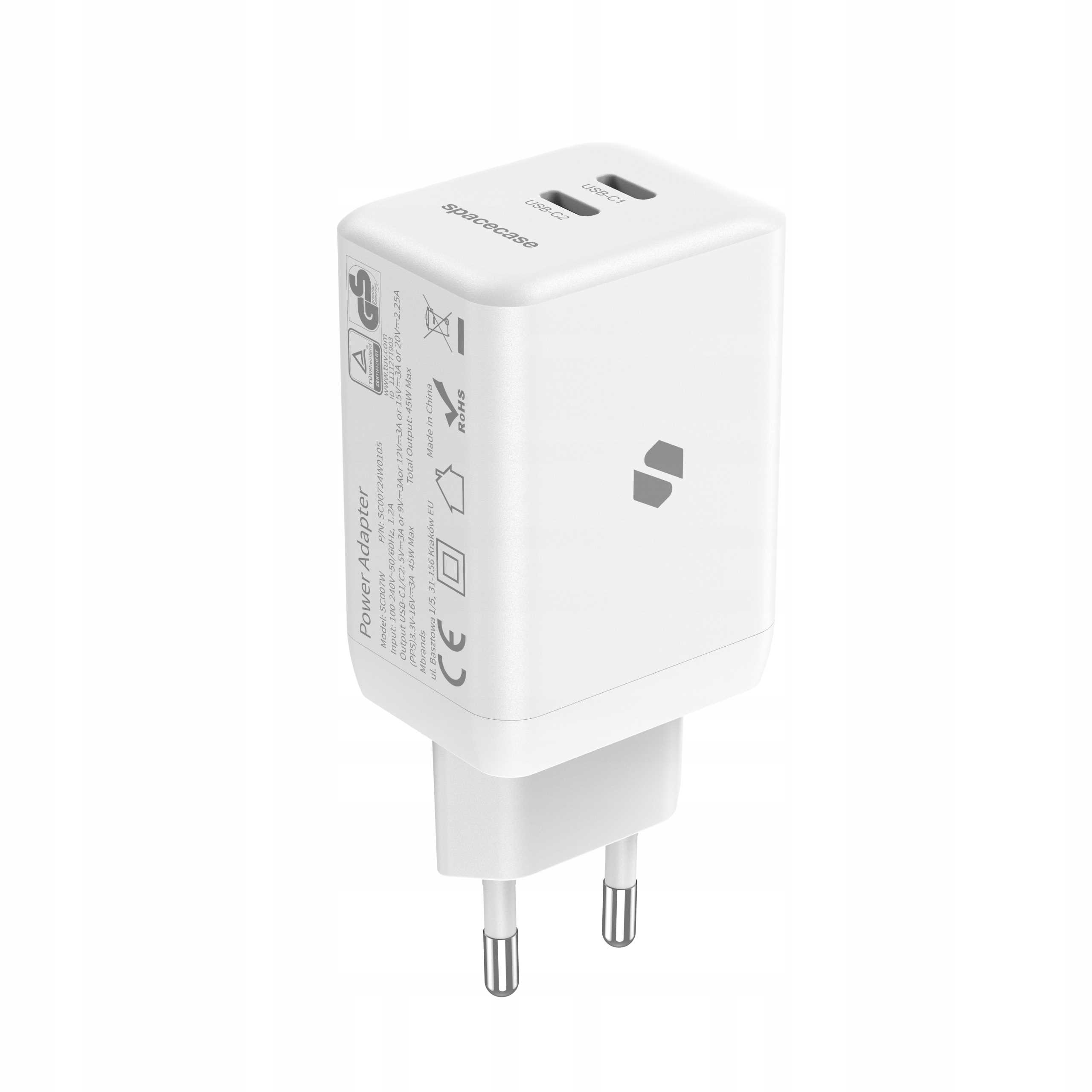 Spacecase Usb Charger 45W Gan Sc007W White