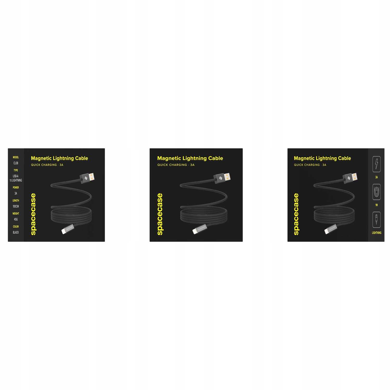 Spacecase USB-A to Lightning Magnetic Cable 1M 12W CL08 b