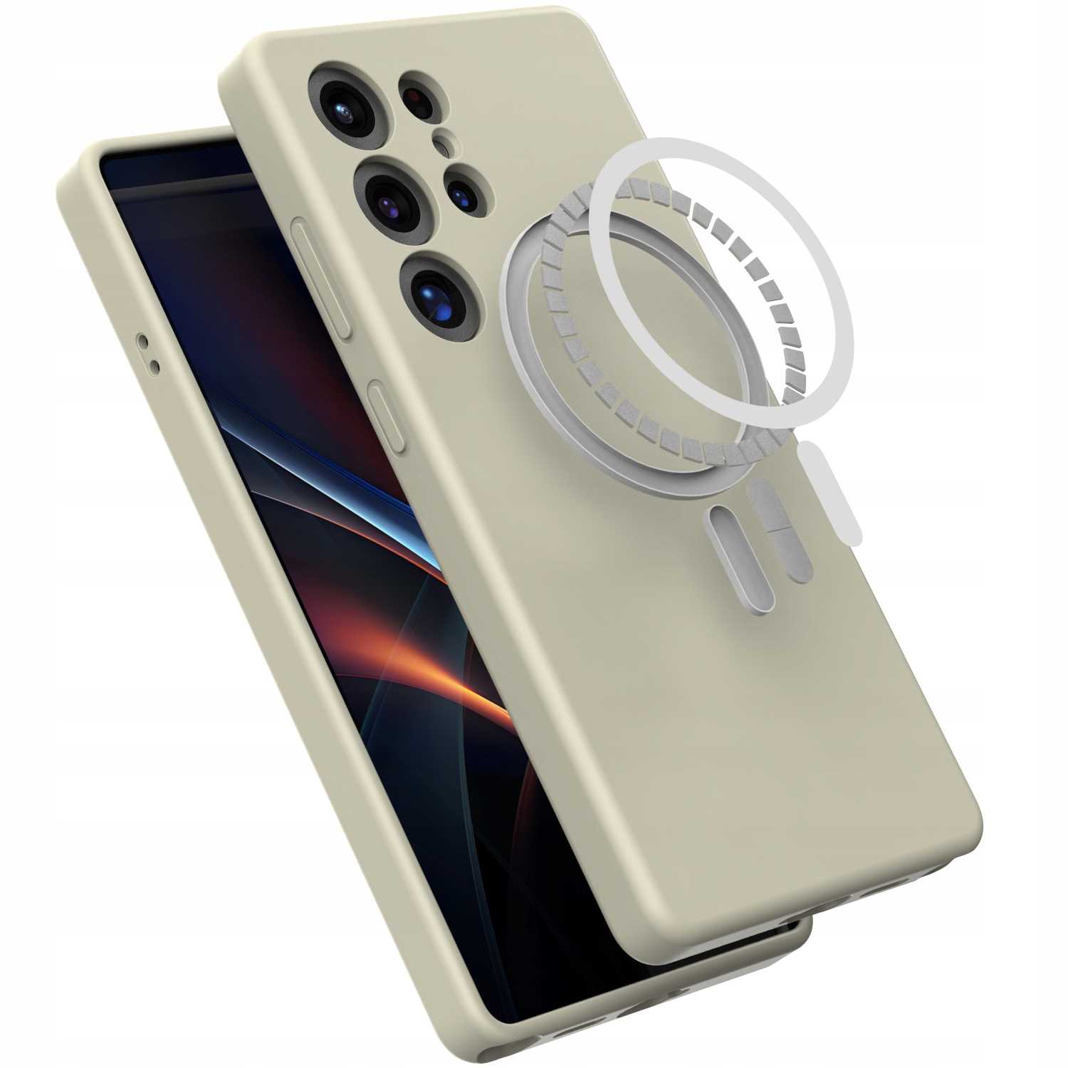 Spacecase Silicone Mag Galaxy S25 Ultra beige