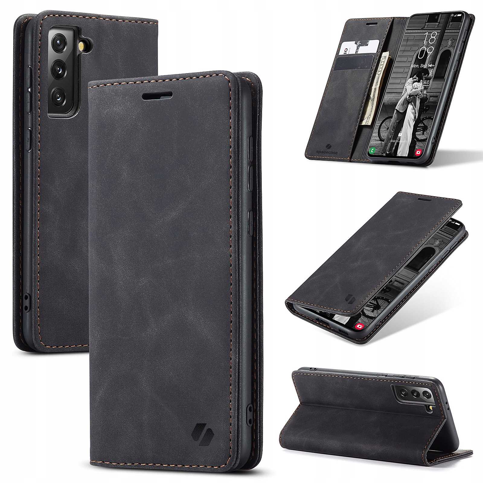 Spacecase Wallet Galaxy S21 Black