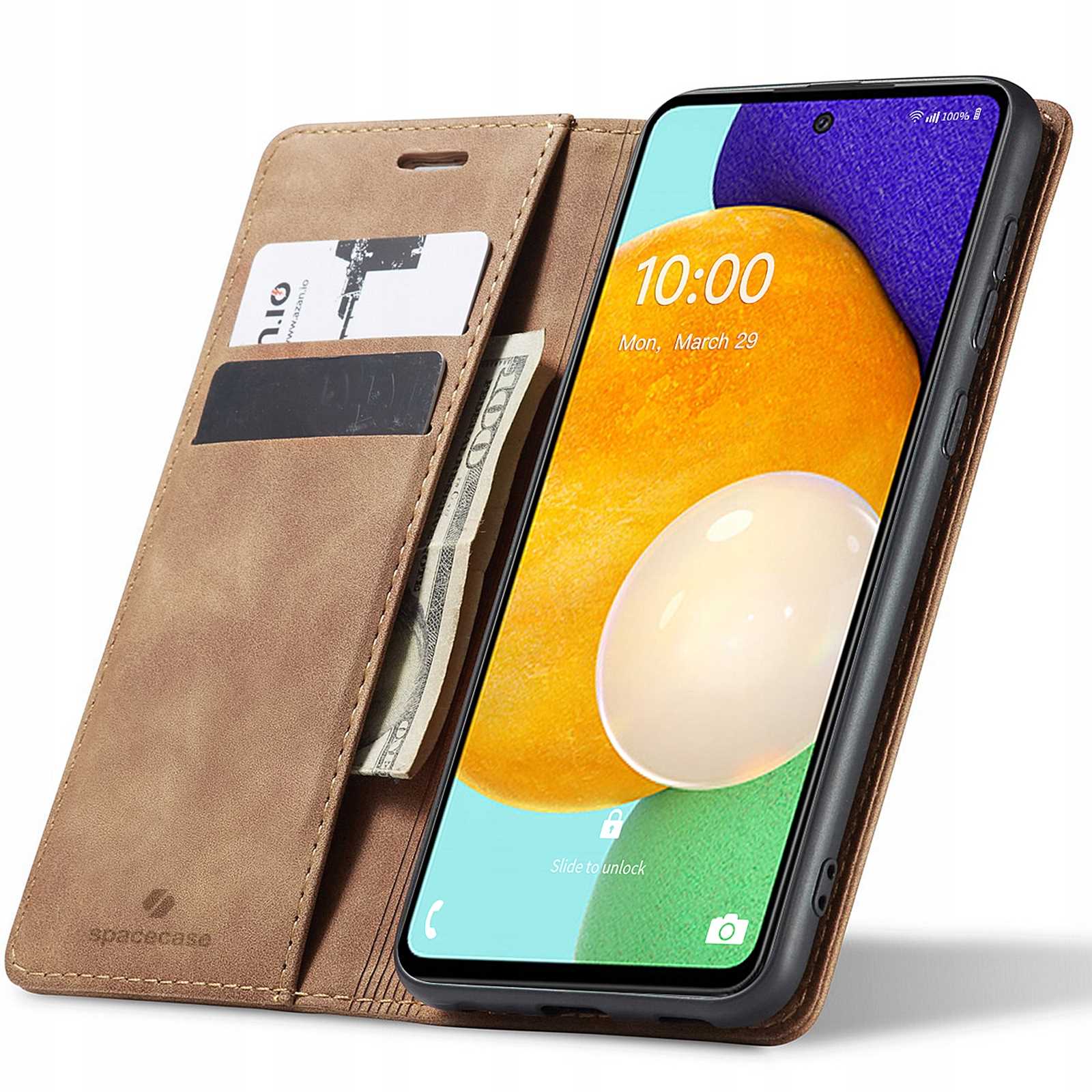 Spacecase Wallet Galaxy A53 light brown
