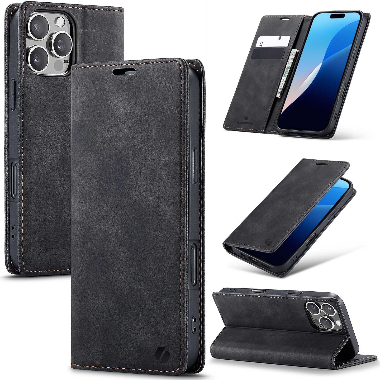 Spacecase Wallet iPhone 16 Pro black