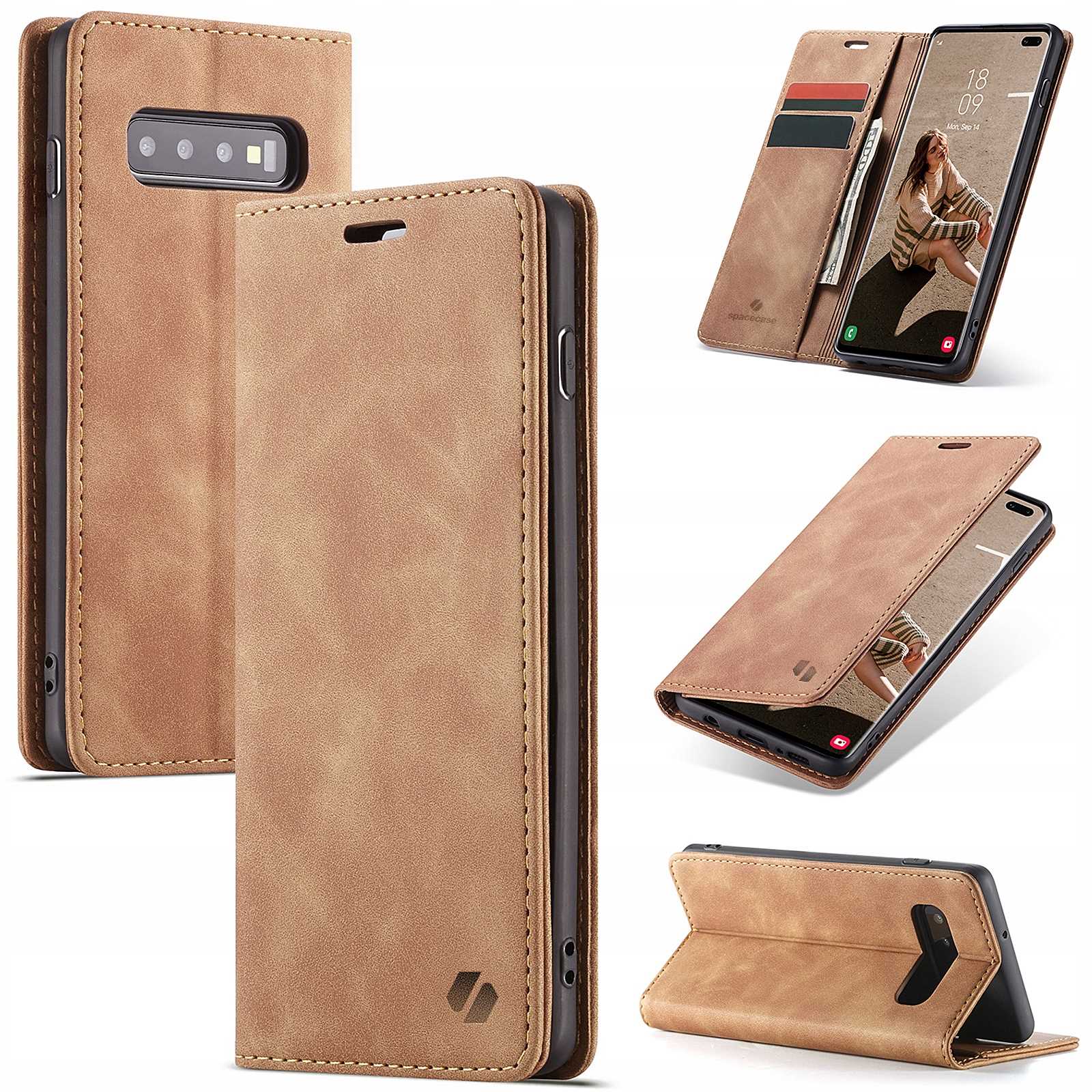 Spacecase Wallet Galaxy S10+ Light Brown