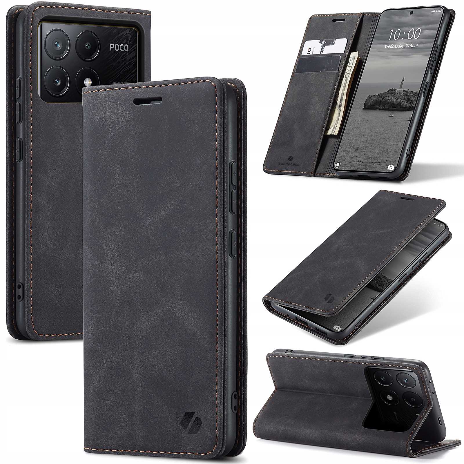 Spacecase Wallet Poco F6 Pro Black