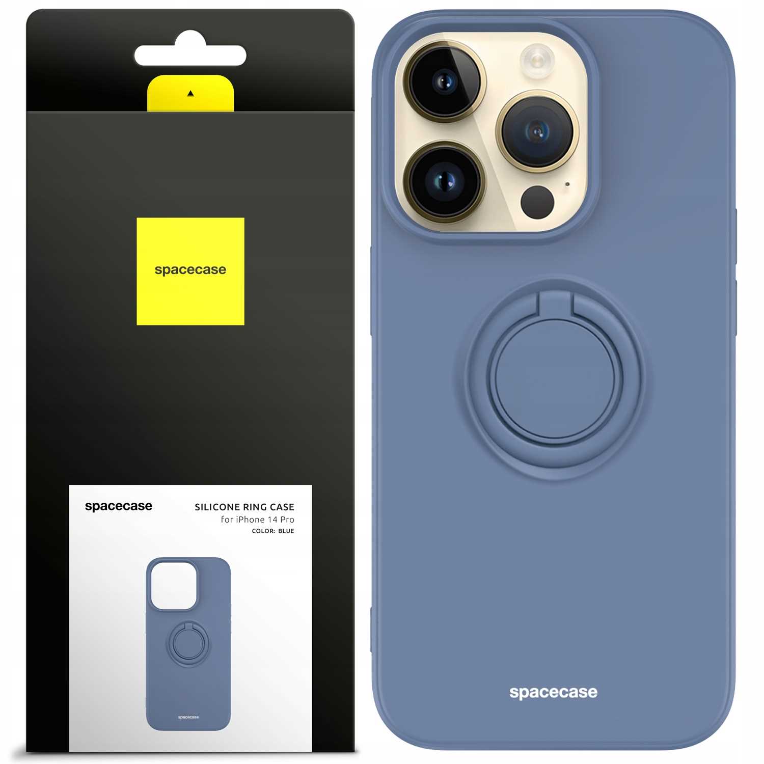 Spacecase Silicone Ring iPhone 14 Pro blue