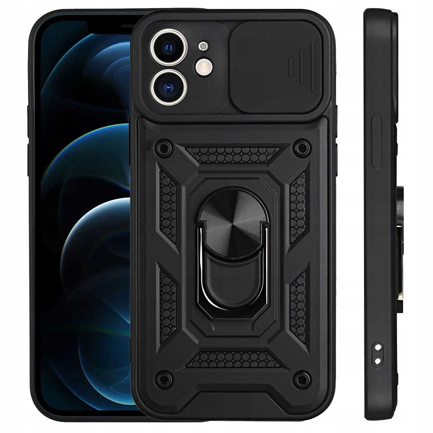 Spacecase Camring Iphone 12 Black