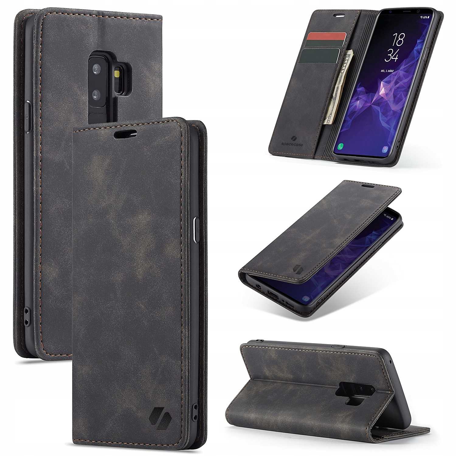 Spacecase Wallet Galaxy S9+ Black